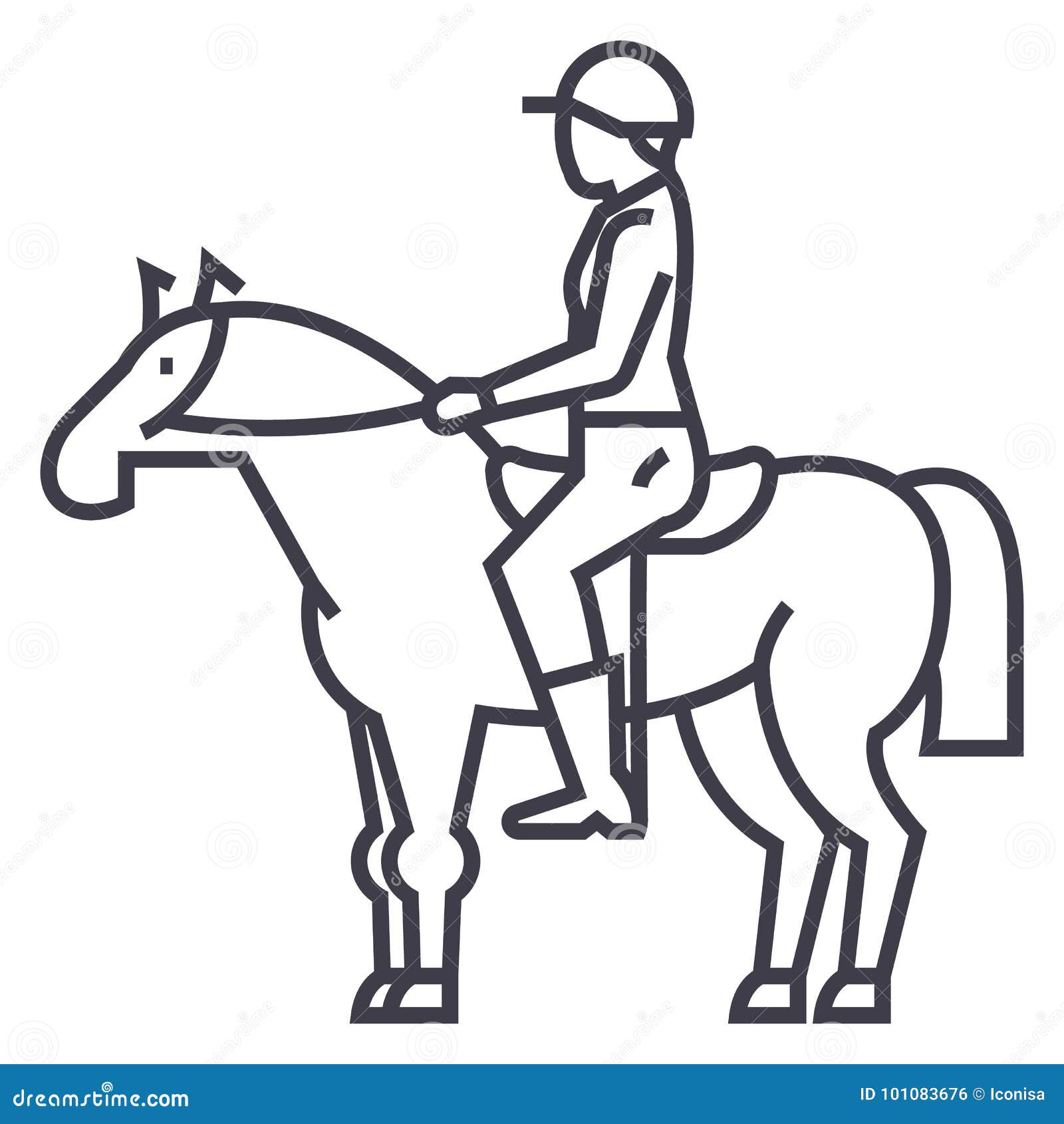 cavalo de corrida com ícones de design de logotipo de jóquei