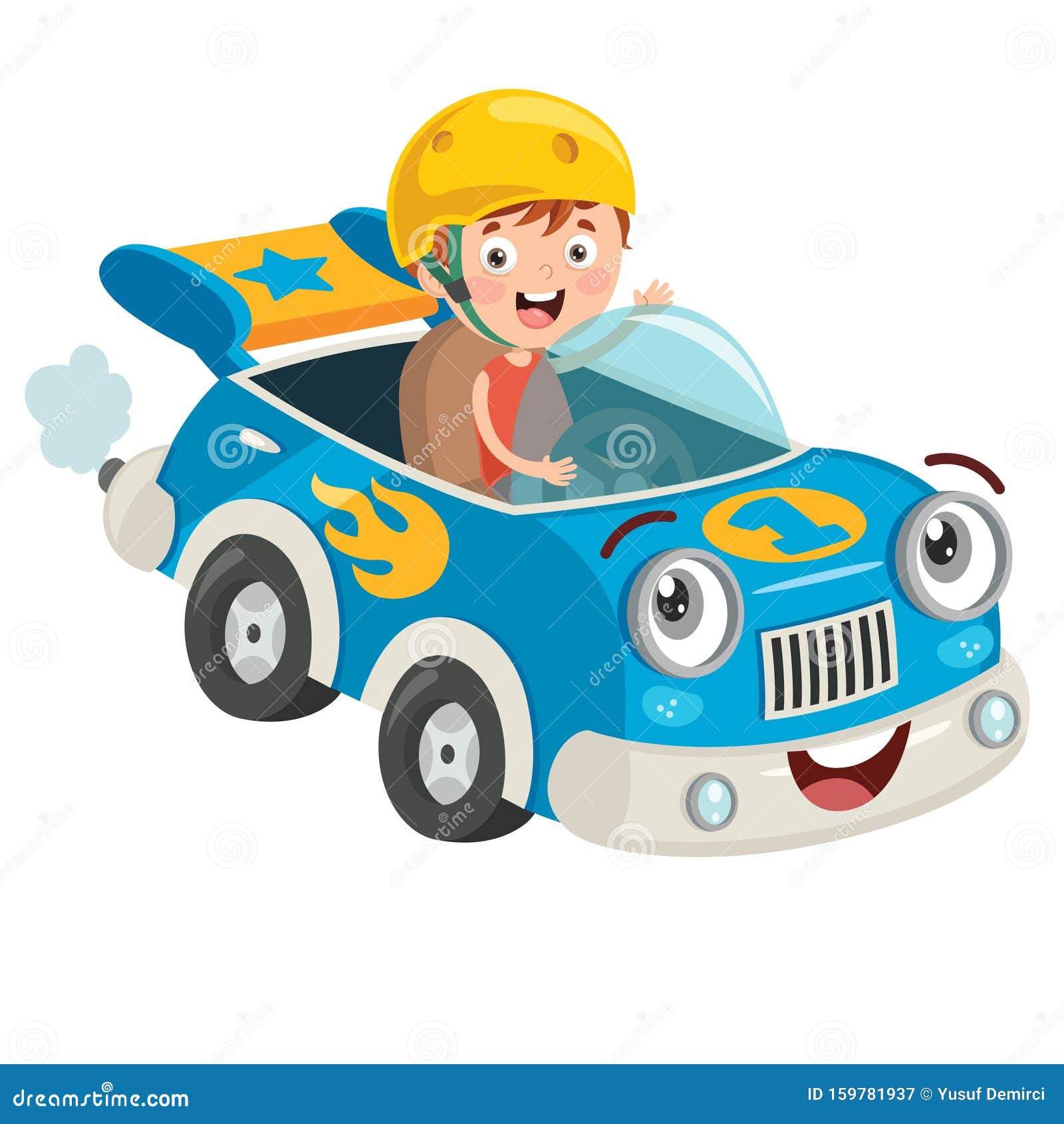 Corrida Infantil Com Carro Engraçado Ilustração do Vetor - Ilustração de  carros, roda: 159781937