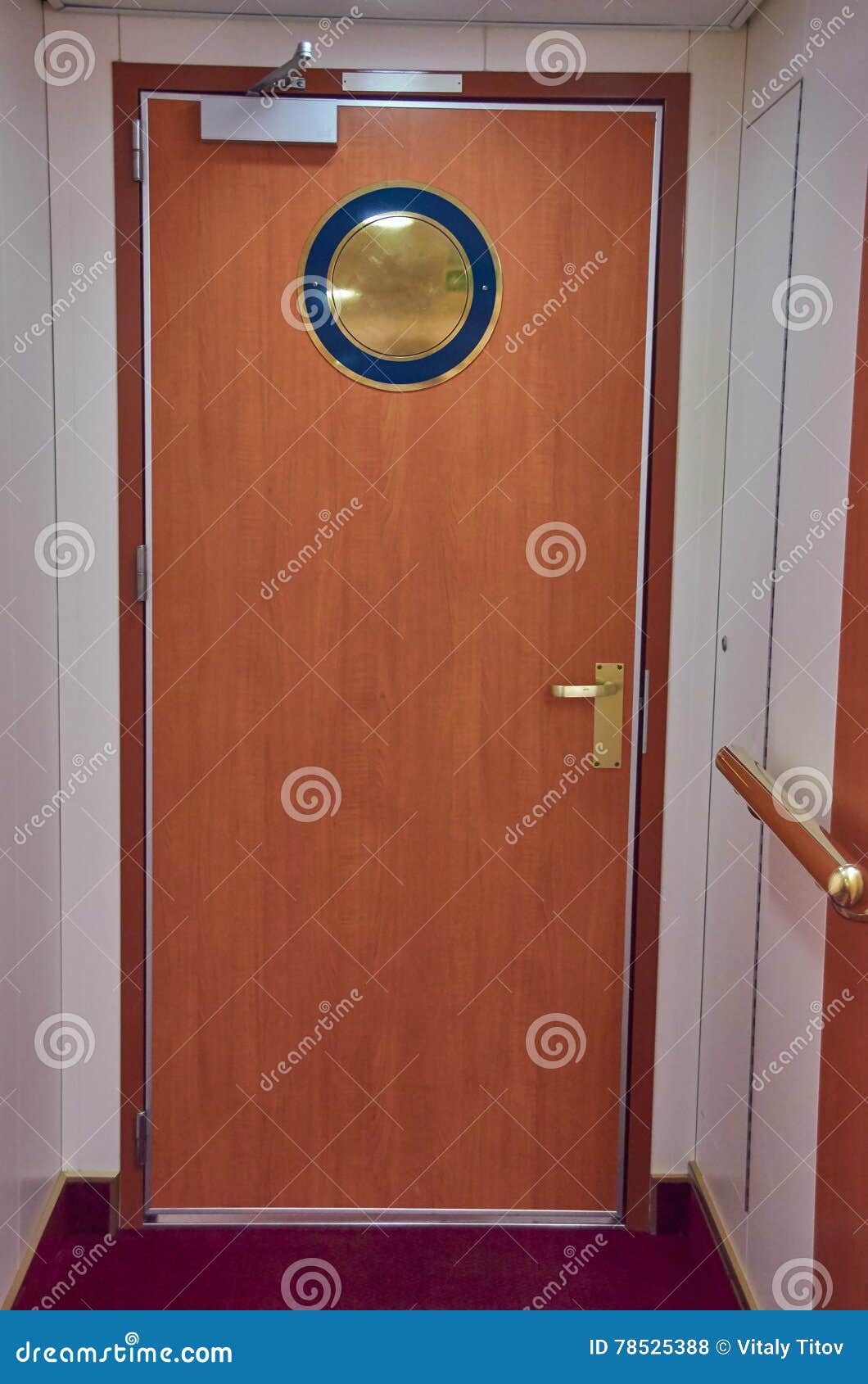 Corridor Ending with a Door Stock Photo Image of abstract, hotel