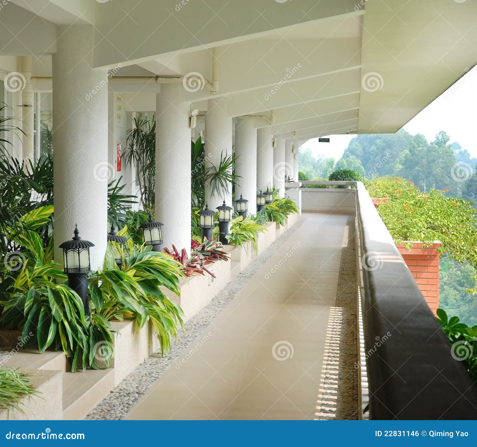 Corridor in the hotel stock photo. Image of holiday, veranda 22831146