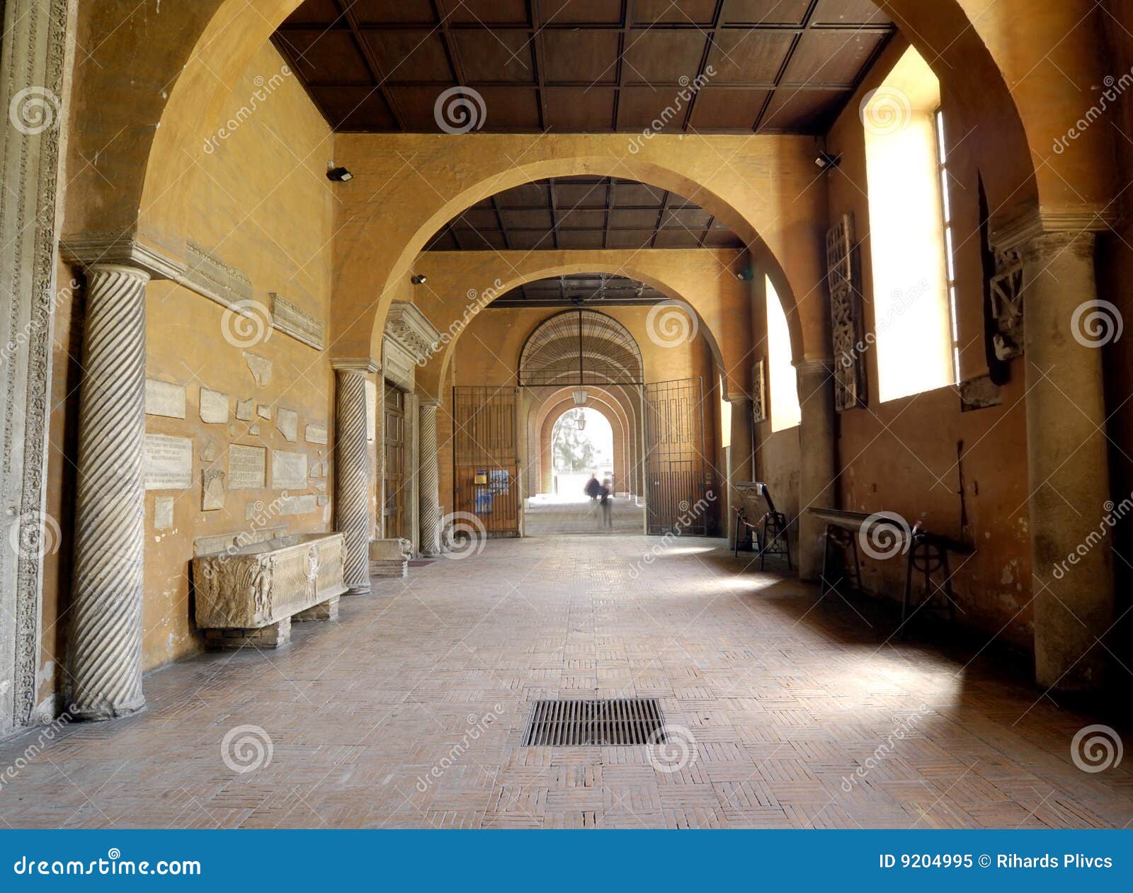 Corridor of Medieval Abbey stock image. Image of abbey 9204995