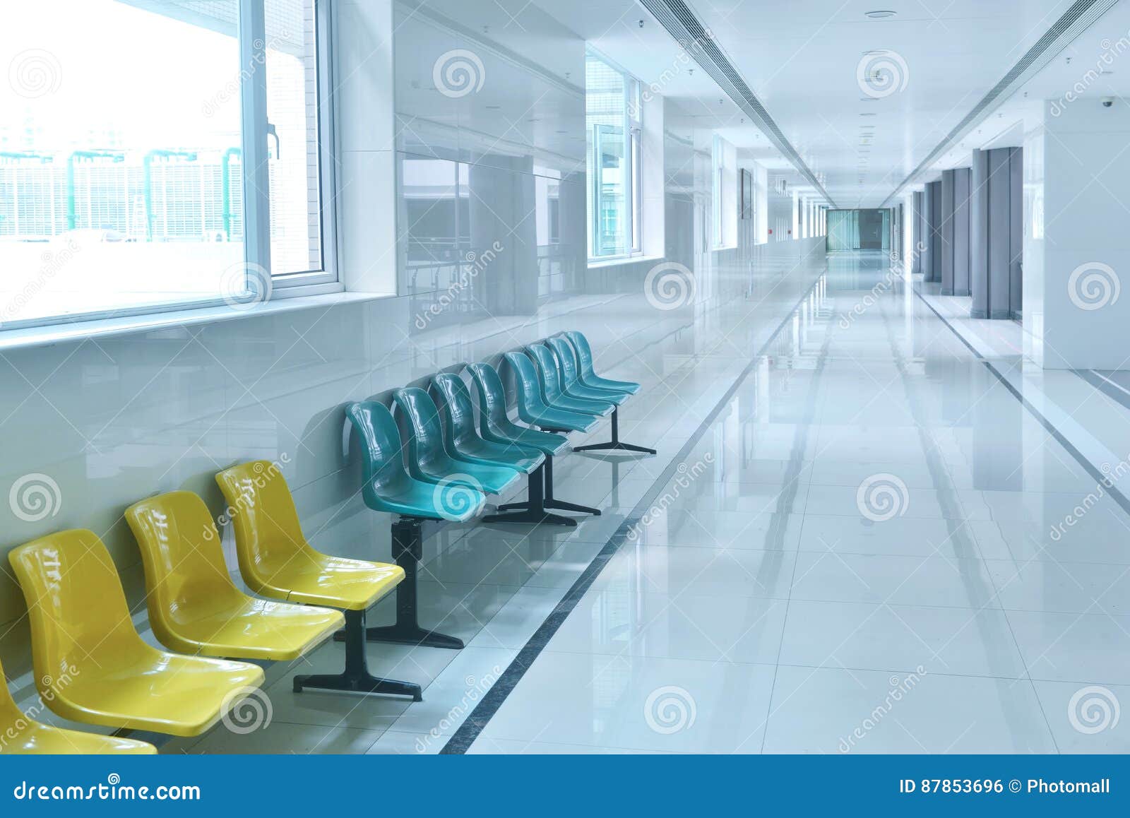 corridor of modern hospital building