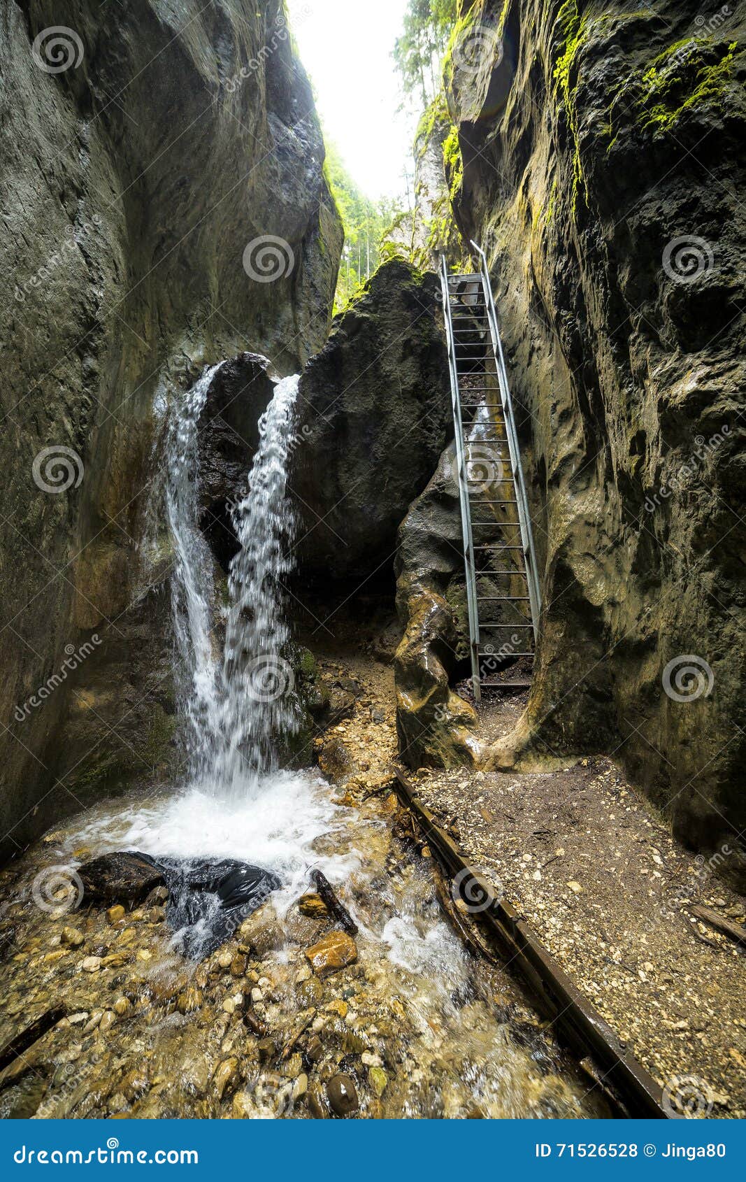 Corriente Del Agua Dulce Que Fluye Abajo Foto de archivo Imagen de
