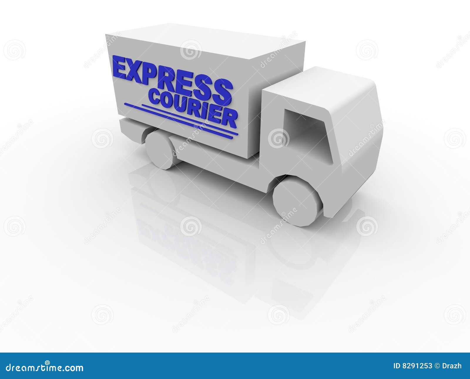 Corriere Espresso Van Di Bianco Illustrazione di Stock Illustrazione