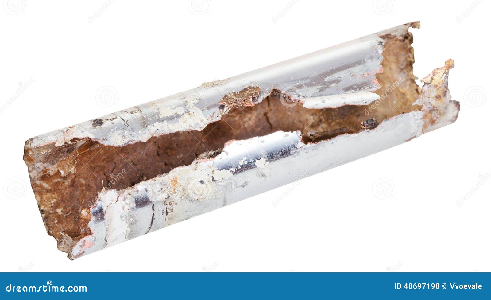 Corroded Chrome Plated Drain Sink Pipe Isolated Stock Photo Image