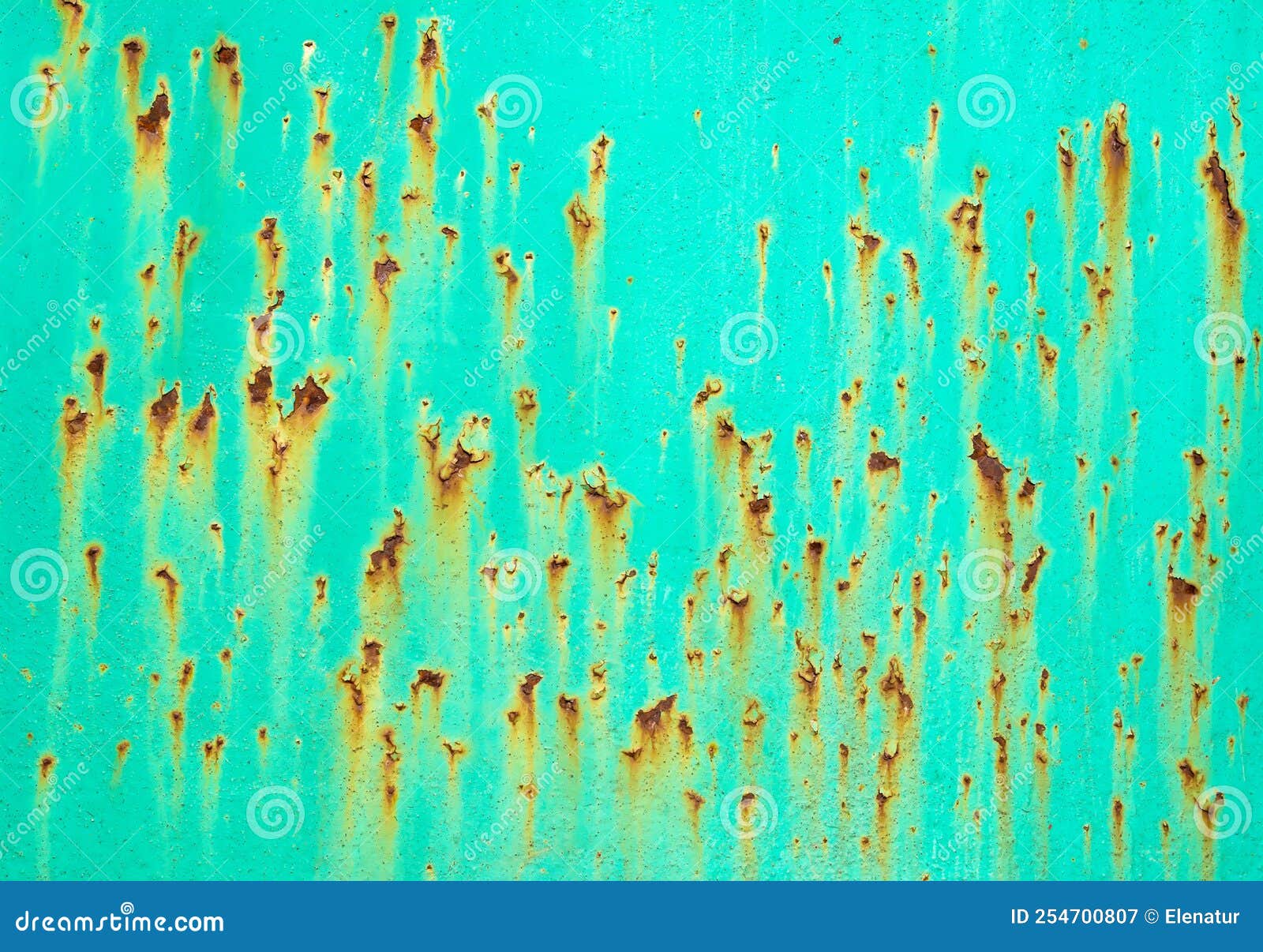 Corroded and Peeling Paint on Rusty Metal Texture. Background Stock