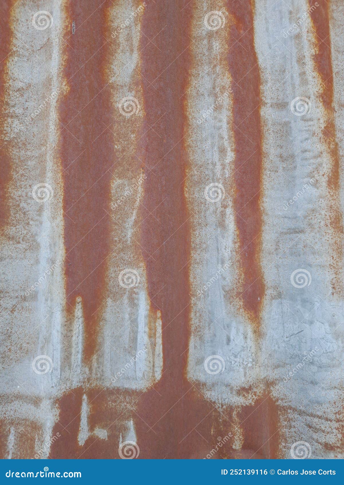 corroded zinc sheet with rust