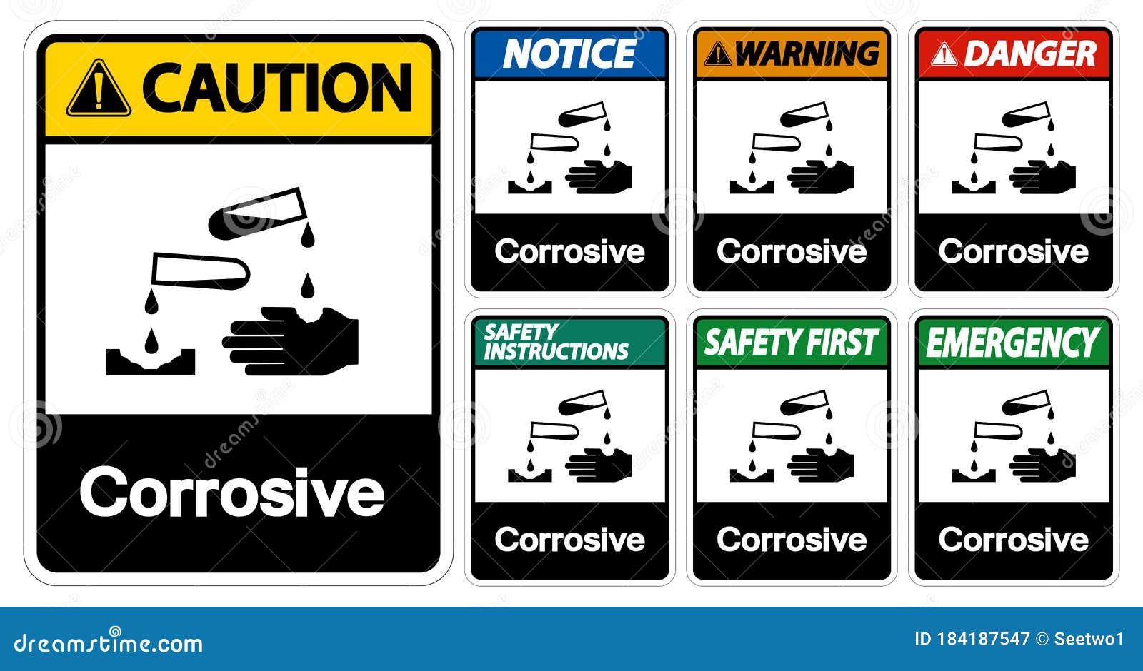Corrosive Symbol Sign Isolate on White Background,Vector Illustration