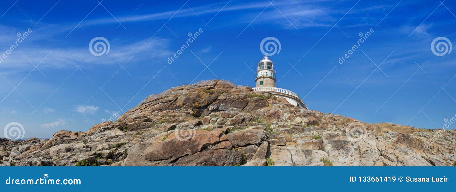 corrubedo lighthouse in galicia, spain.