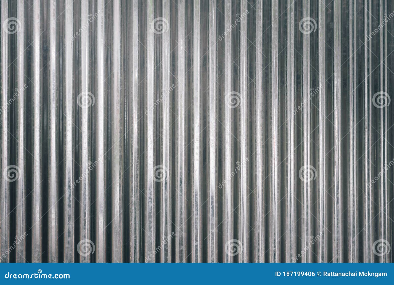 Corrugated Galvanized Iron On Which The Paint Is Blue Stock Image
