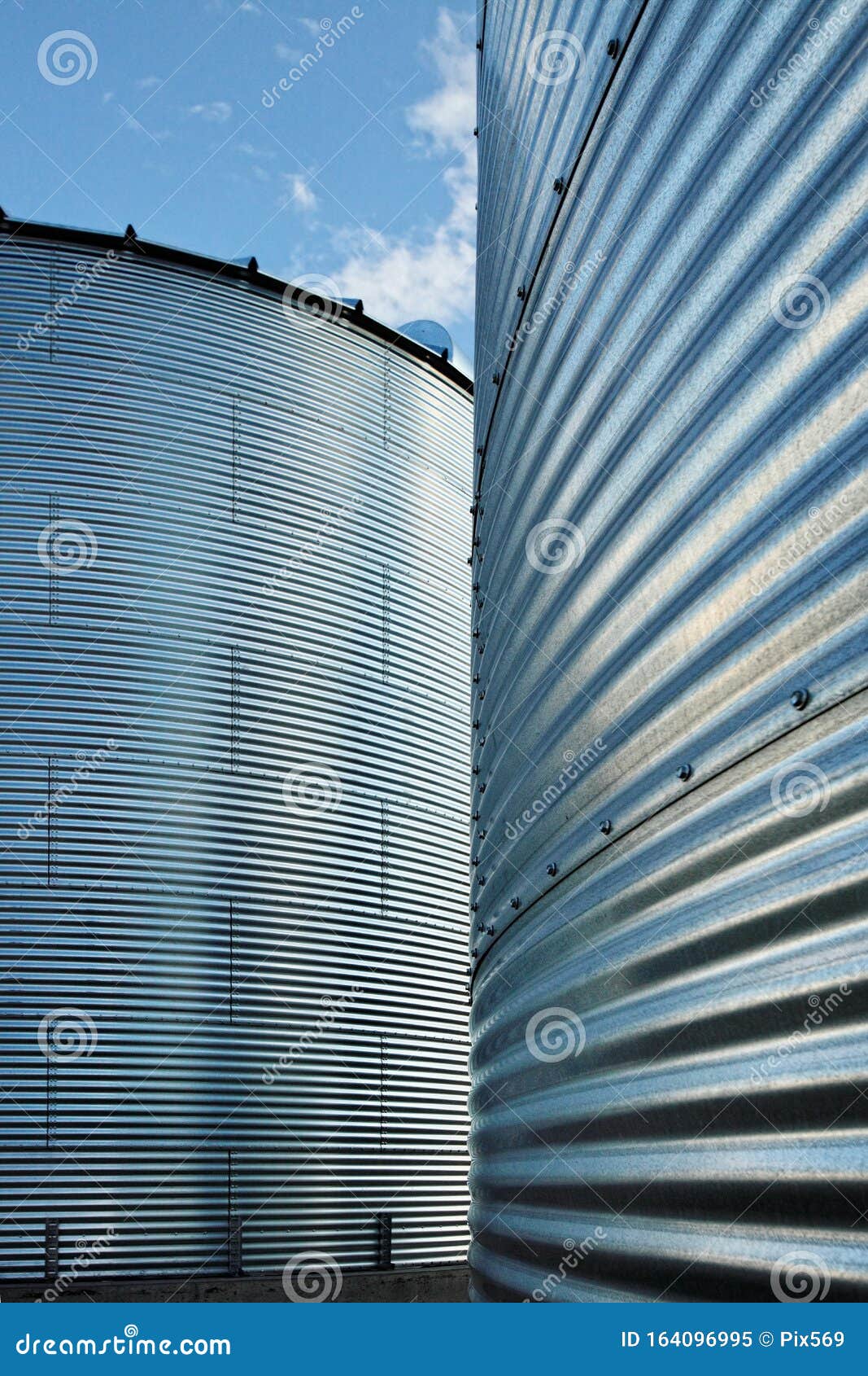 A Corrugated Metal Grain Silo. Stock Image Image of silo, pattern