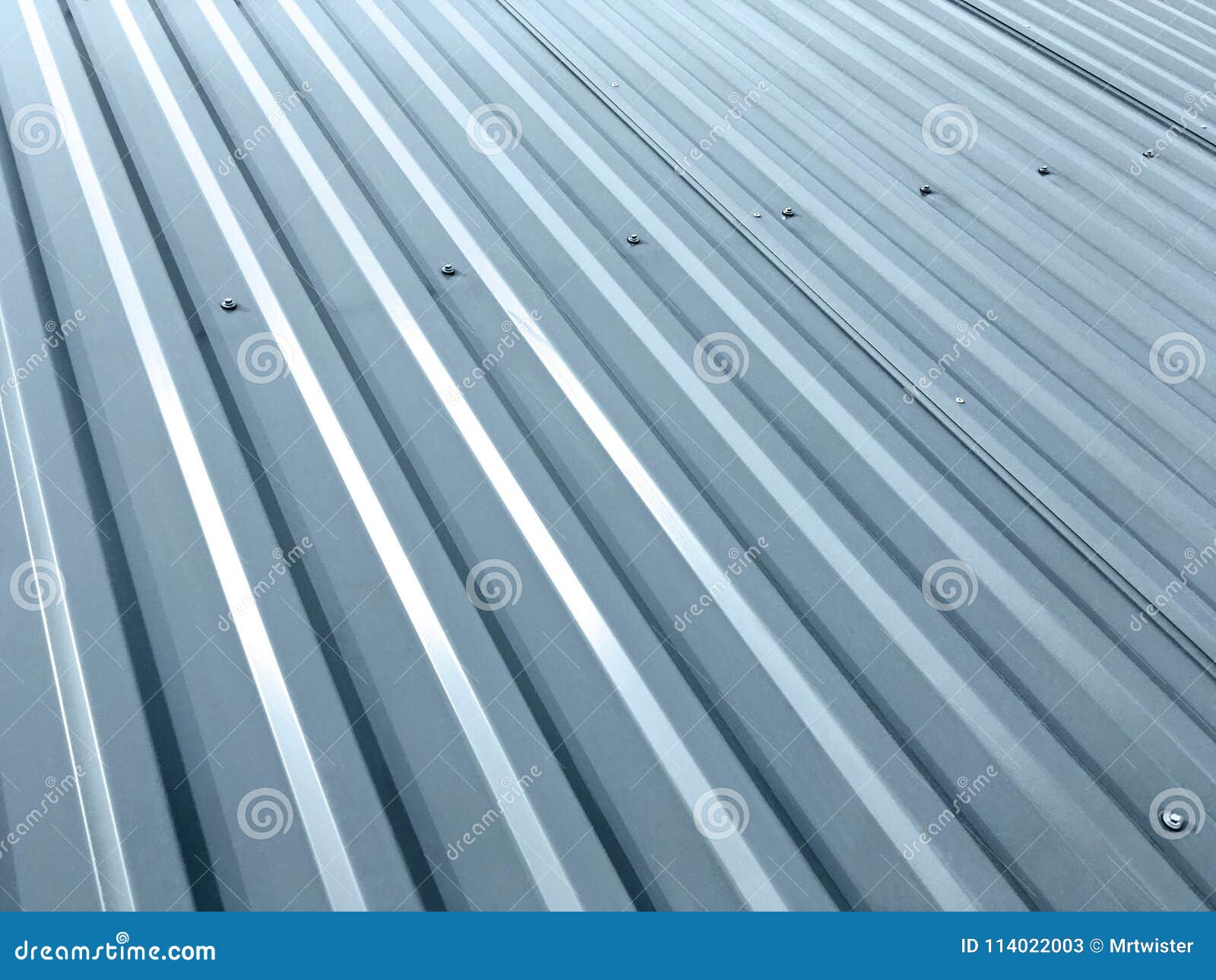 Corrugated Grey Metal Roof with Rivets Stock Image - Image of metallic ...