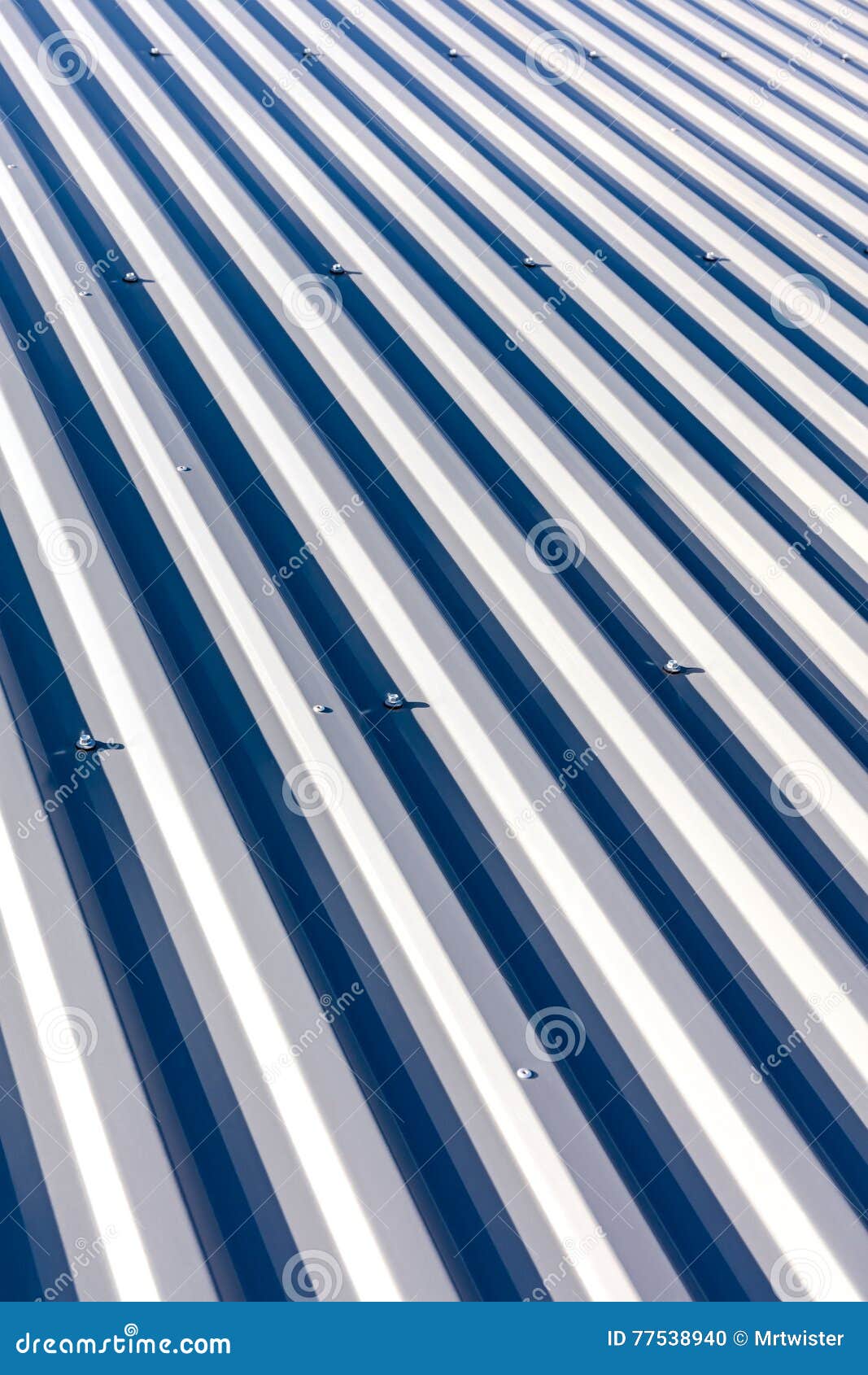 Corrugated Metal with Bolts for Roofing on Industrial Buildings Stock ...