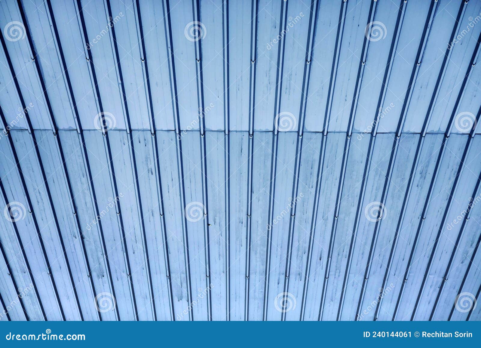 Corrugated Metal Profile Roof Installed on a Modern House. Stock Image ...