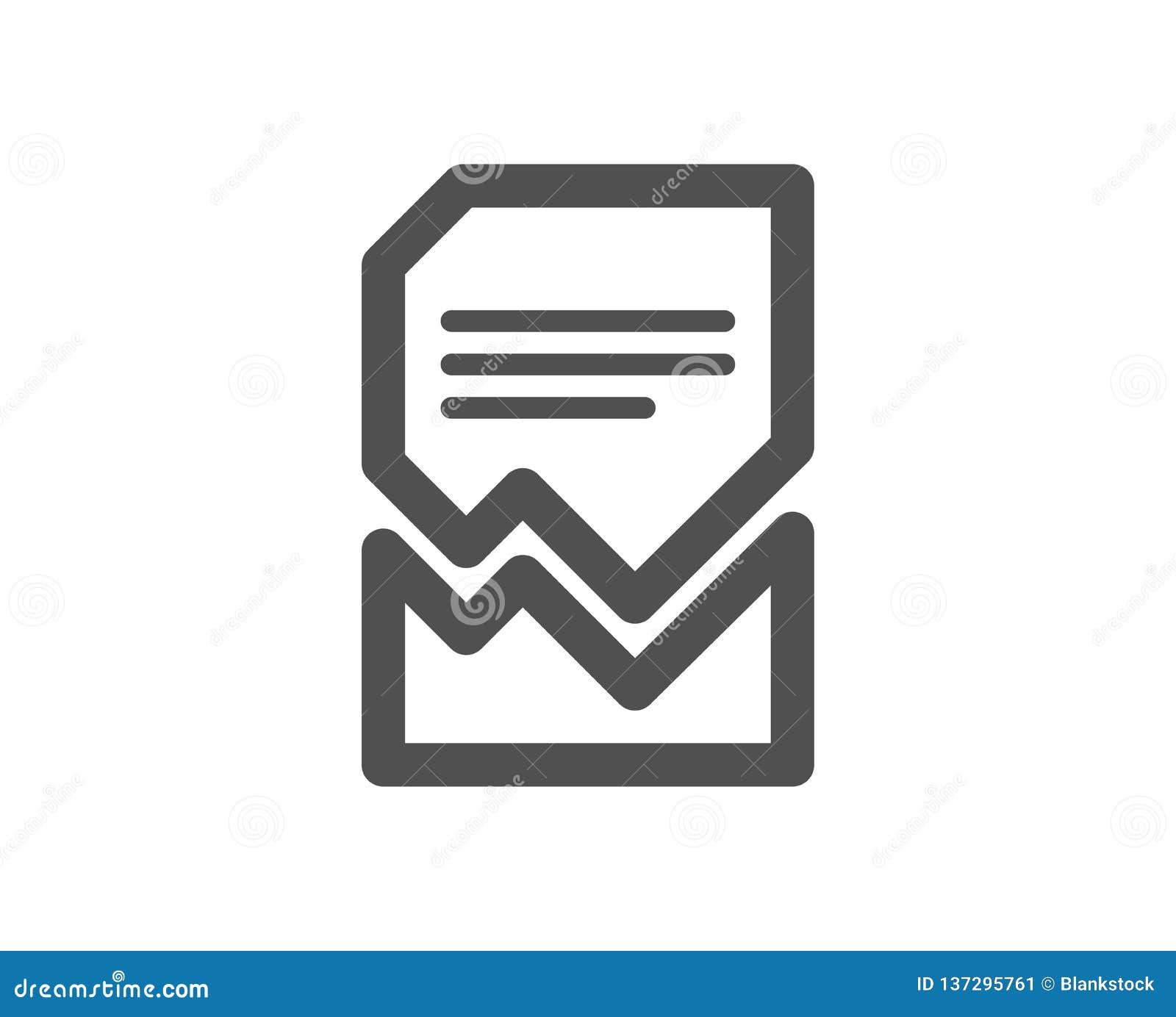 Corrupted document simple icon bad file sign cartoon vector