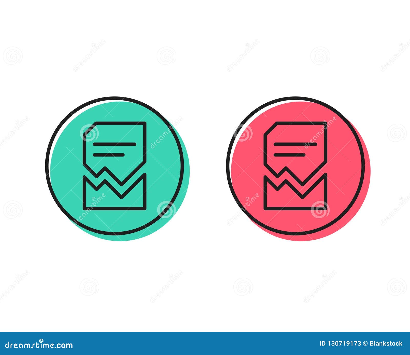 Corrupted document line icon bad file sign vector stock vector
