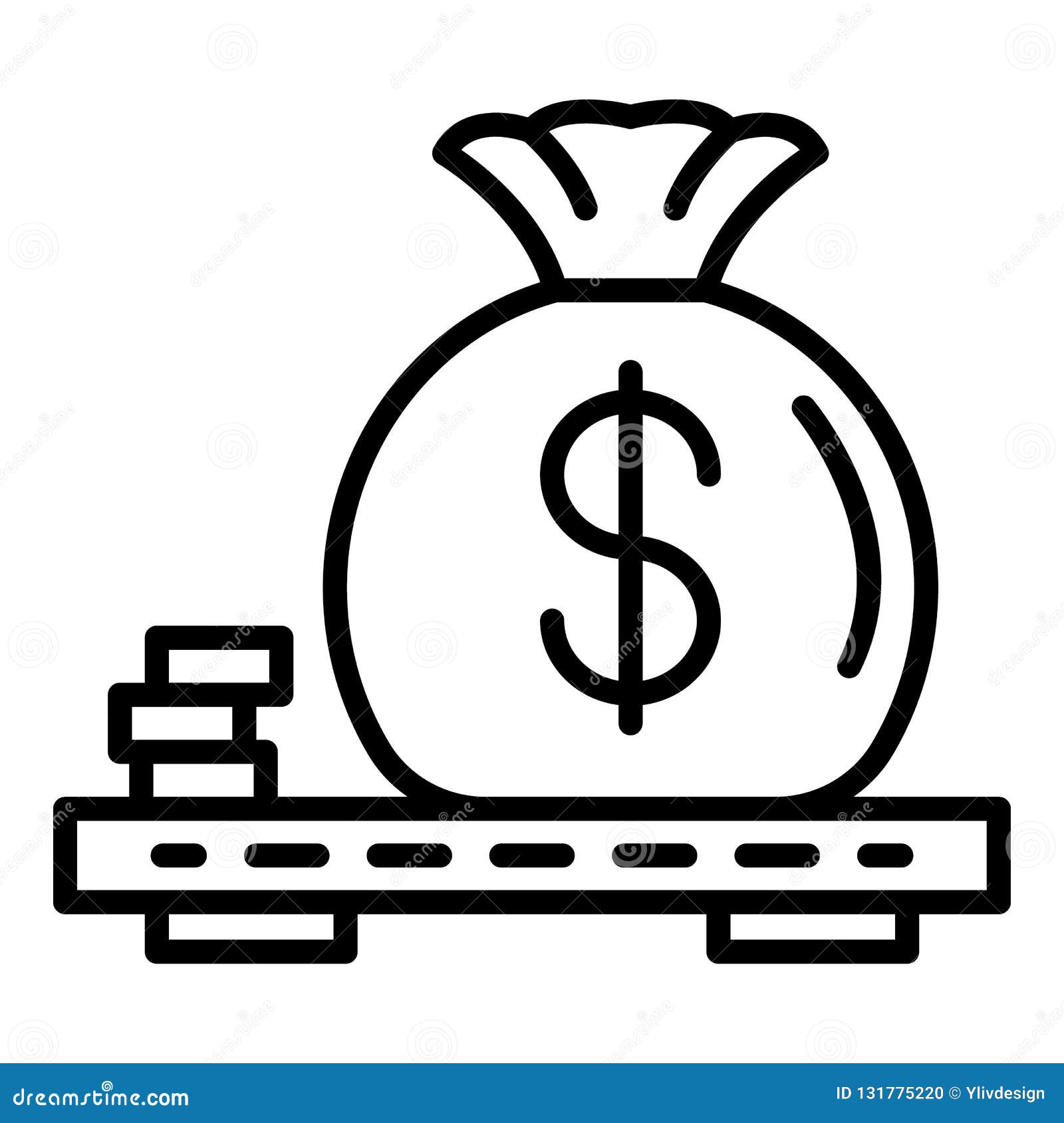 Corruption Money Bag Icon Outline Style Stock Vector - 