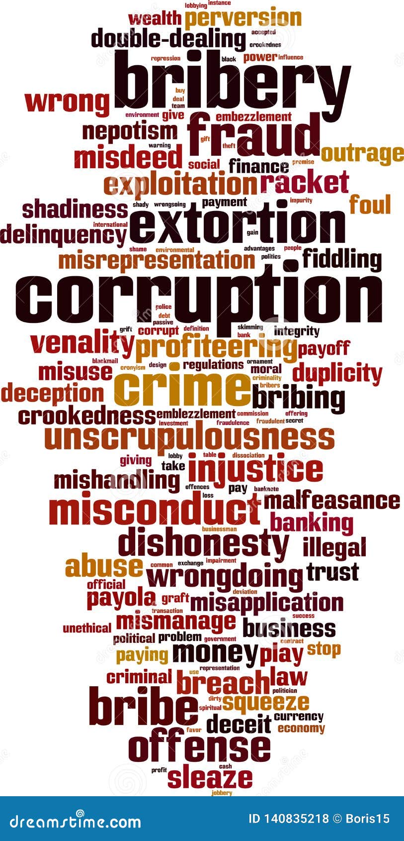 Corruption word cloud stock vector. Illustration of jobbery 140835218
