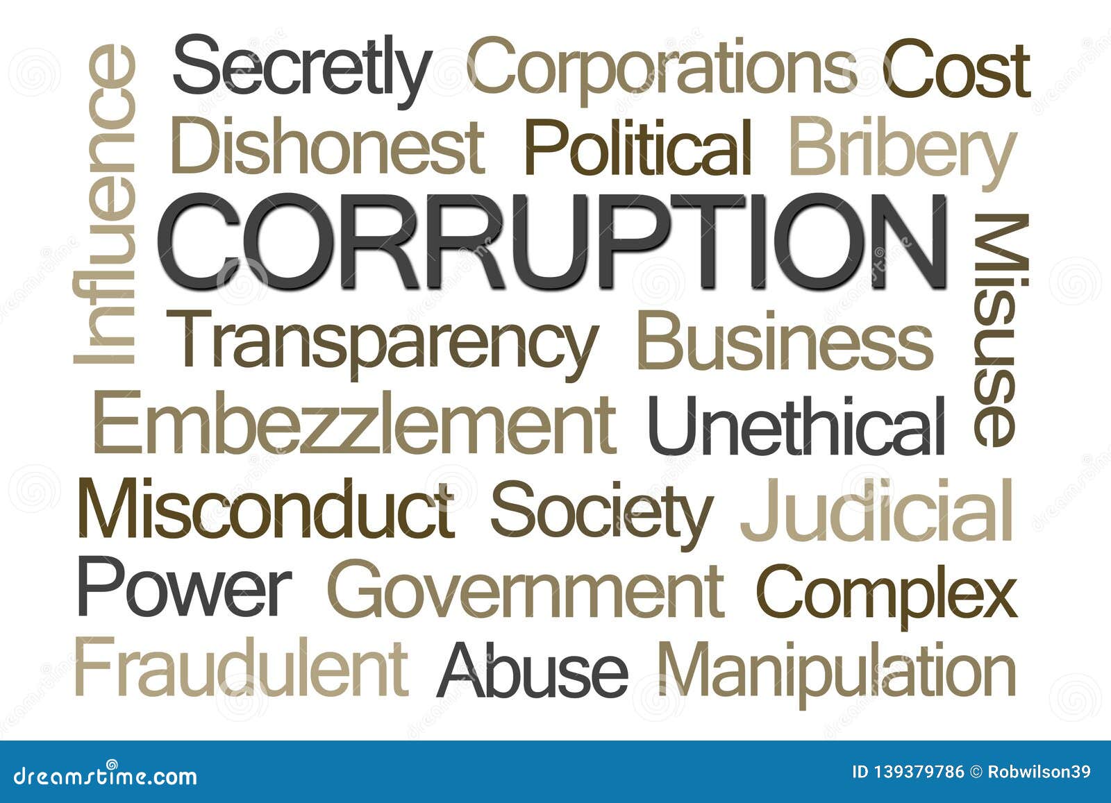 Corruption Word Cloud stock illustration. Illustration of abuse 139379786