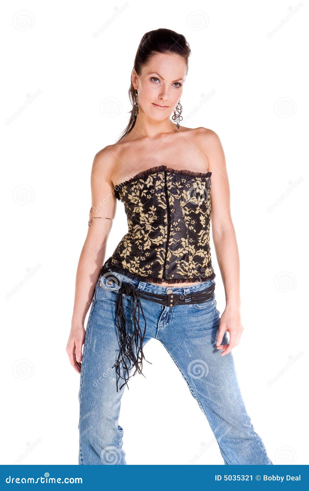 Corset And Blue Jeans Stock Image - Image: 5035321