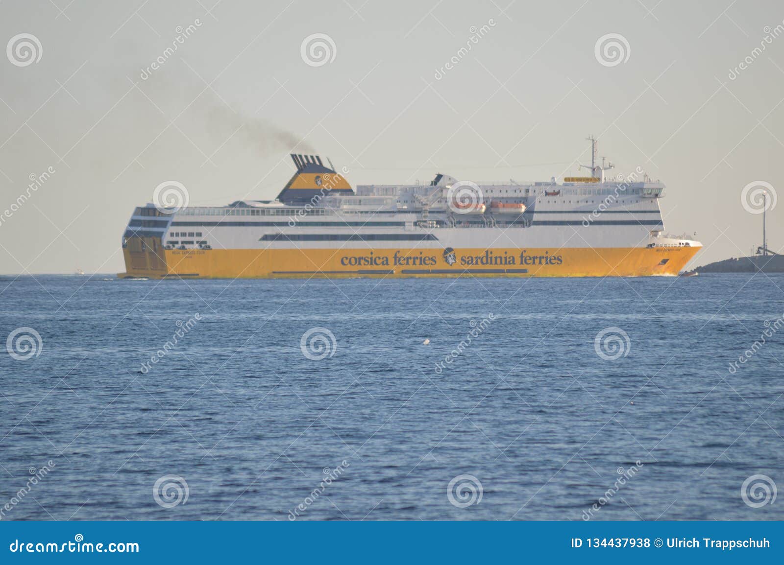 A Corsica Ferries Sardinia Ferries Ship in the Mediterranean Sea ...