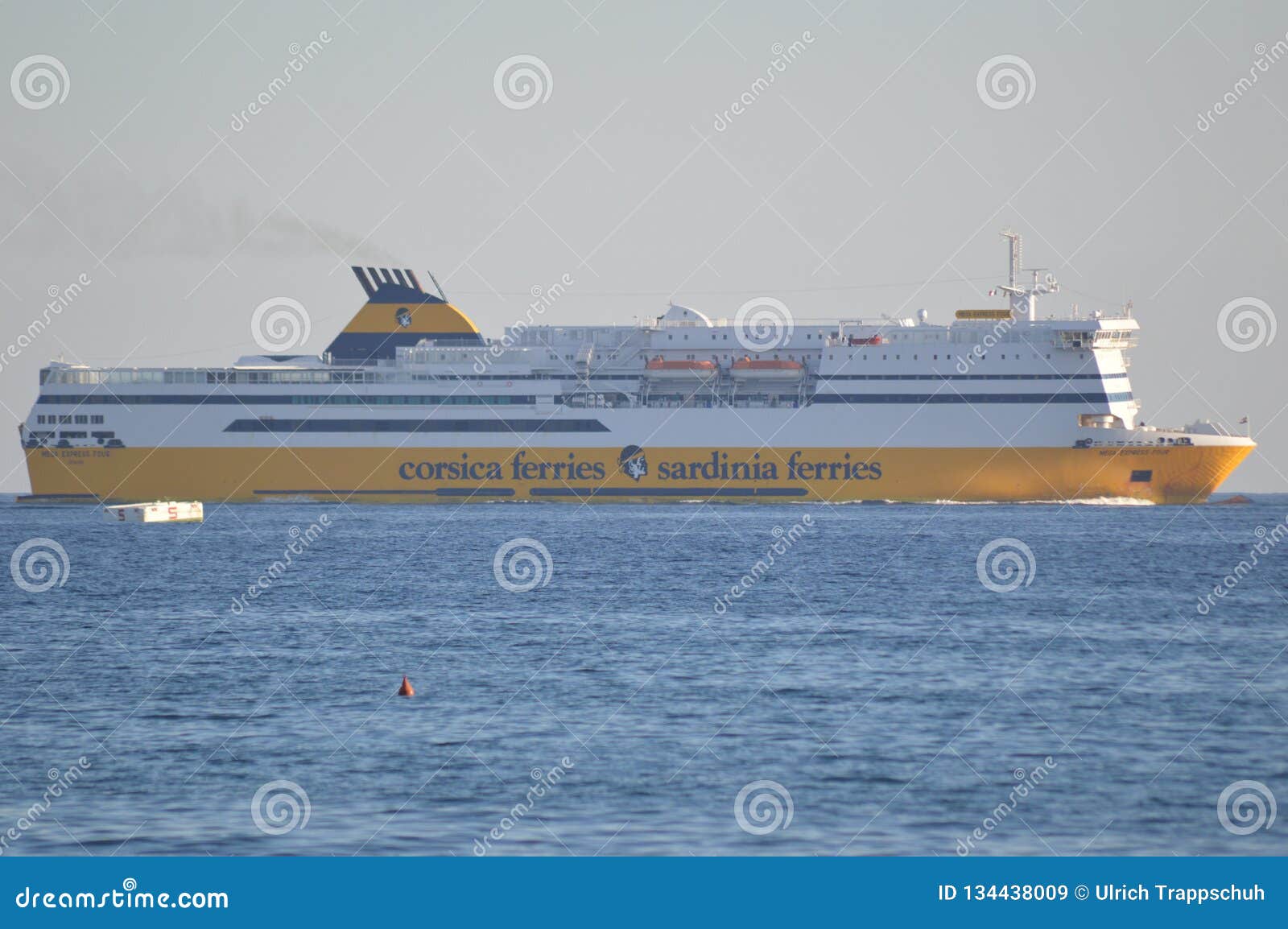 A Corsica Ferries Sardinia Ferries Ship in the Mediterranean Sea ...