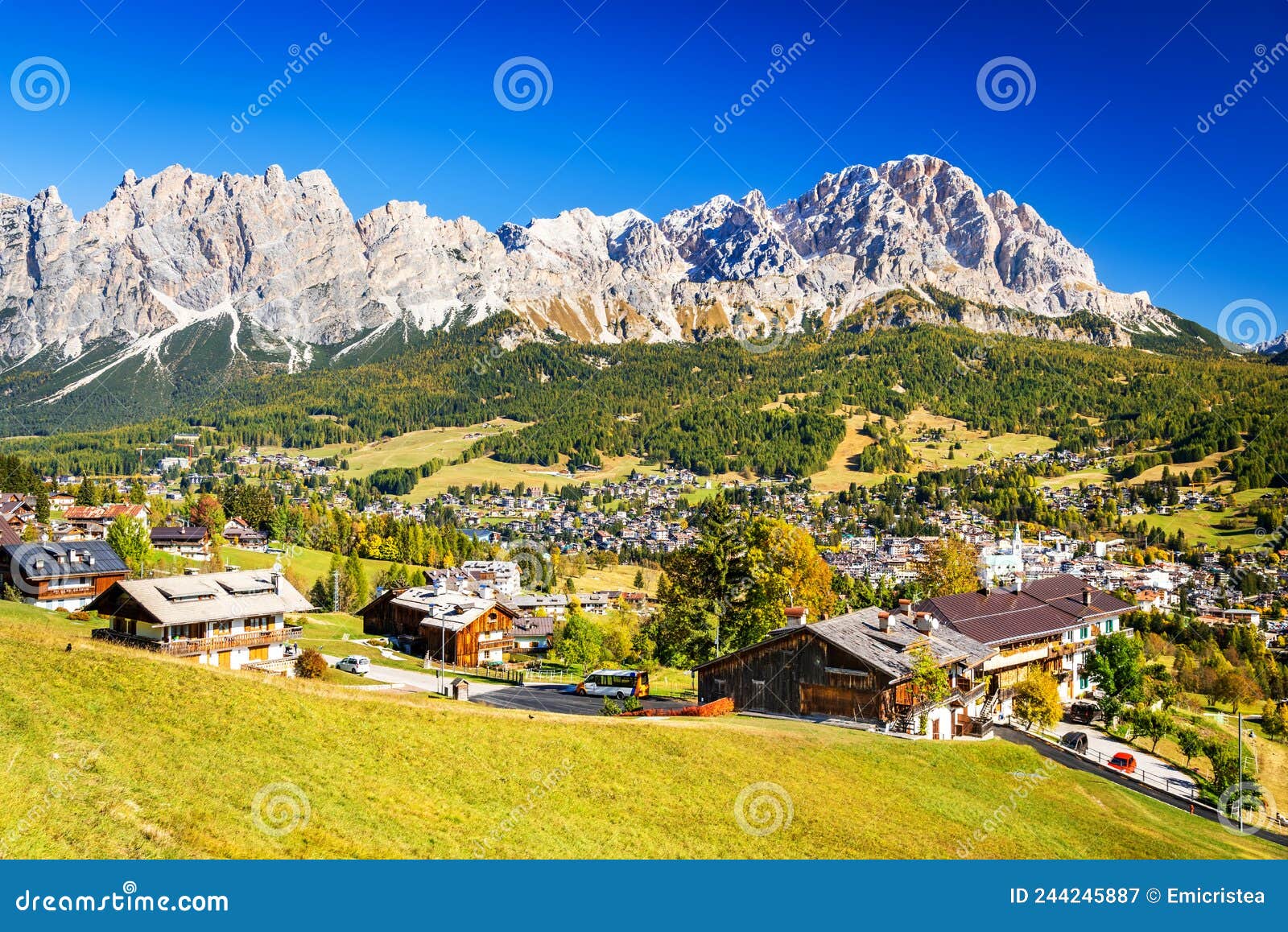 cortina d`ampezzo, italy - sesto dolomites mountain range, alps in south tyrol