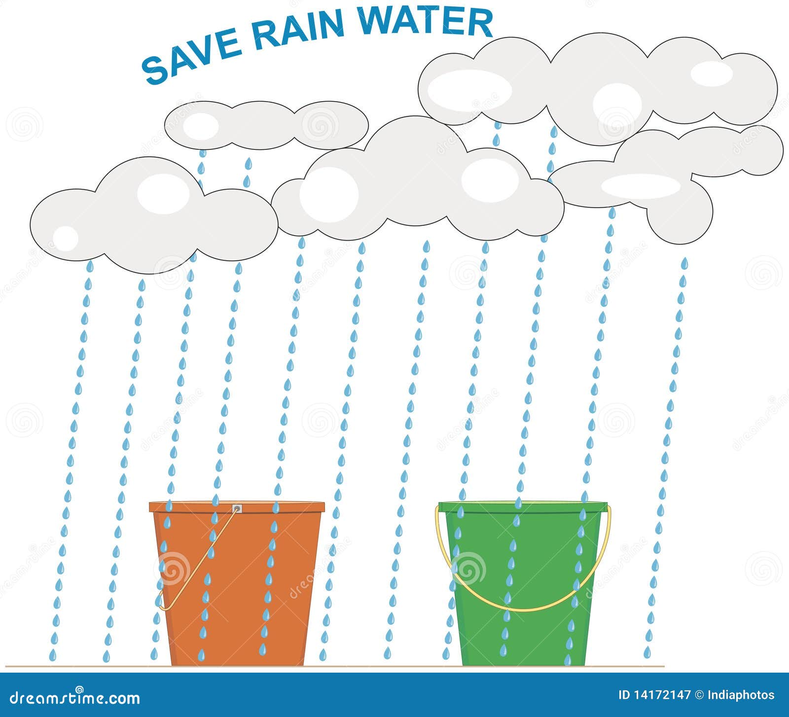 Cosecha del agua de lluvia ilustración del vector. Ilustración de cosecha -  14172147