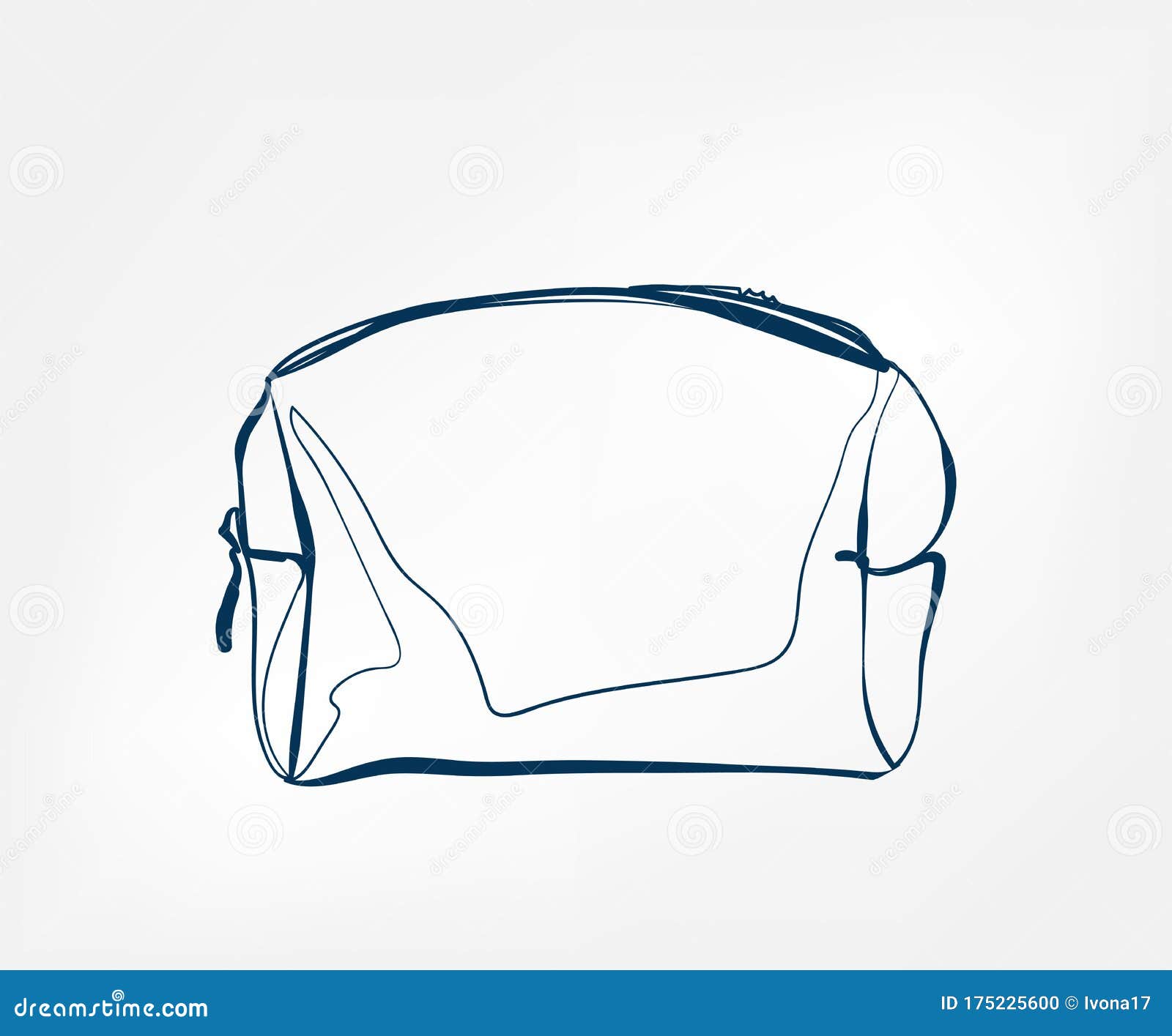 Cosmetic Bag Line Vector Clip Art Isolated Stock Illustration