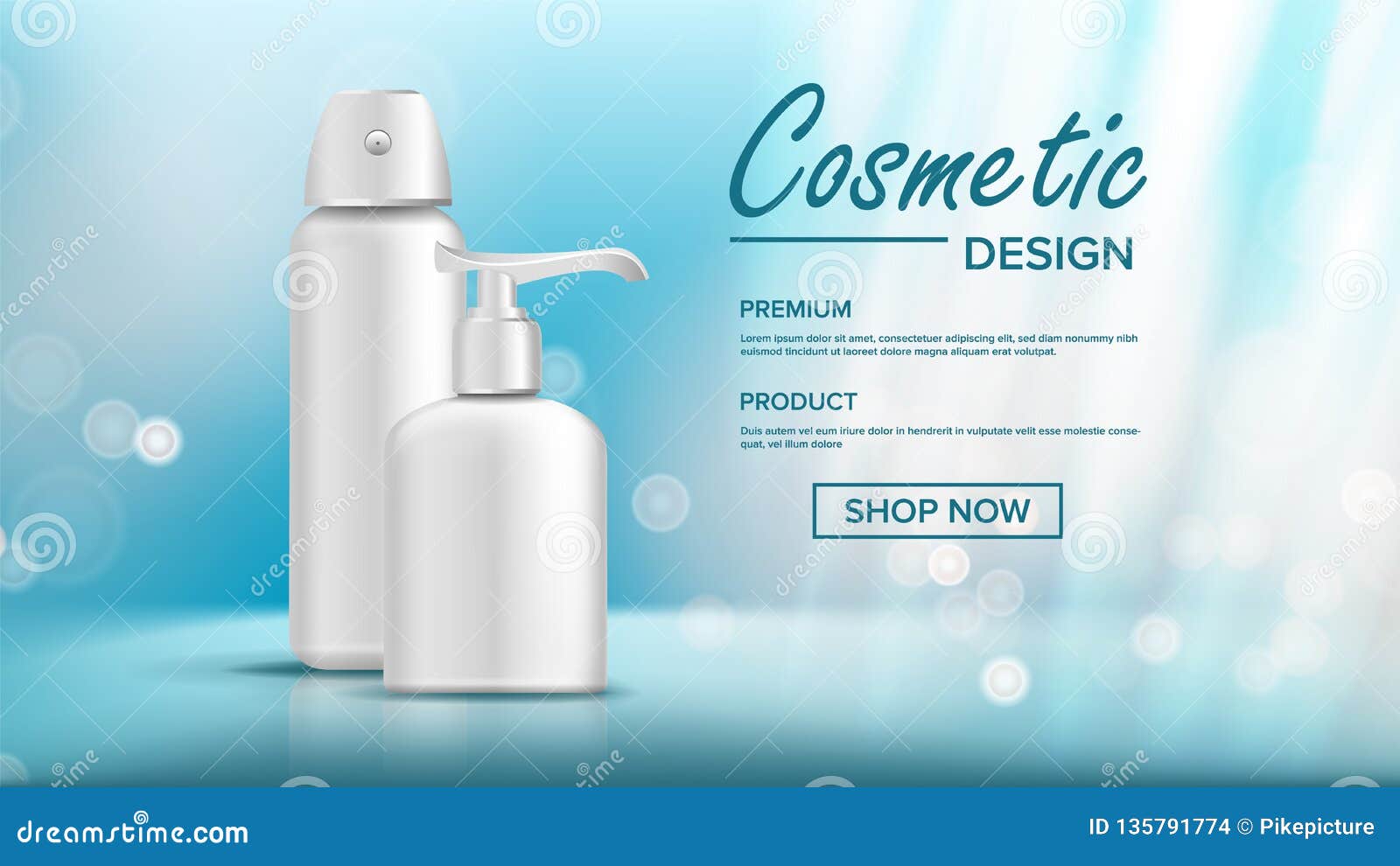 Download Cosmetic Bottle Template Vector. Female Hygiene. Exhibition Brochure. Sale Flyer. 3D Mockup ...