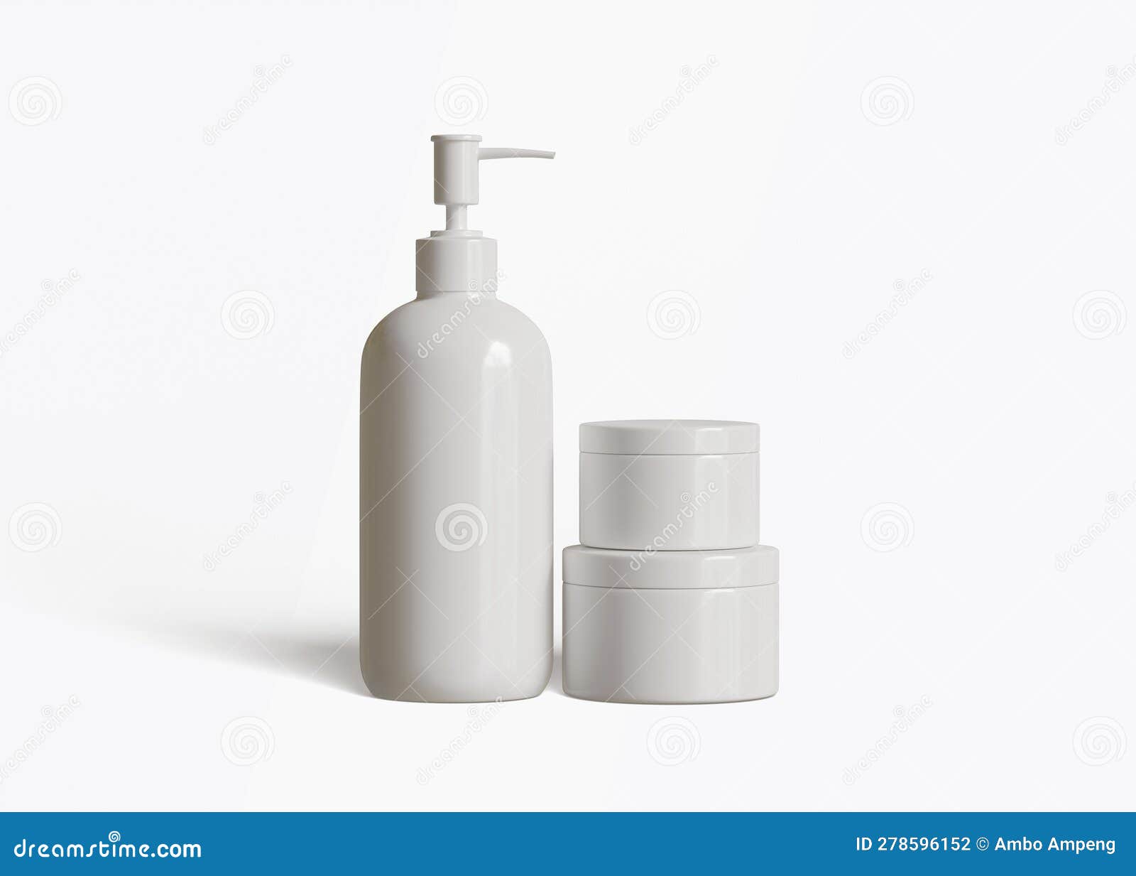 cosmetic blank white color and realistic texture with set different s and sizes for beauty 
