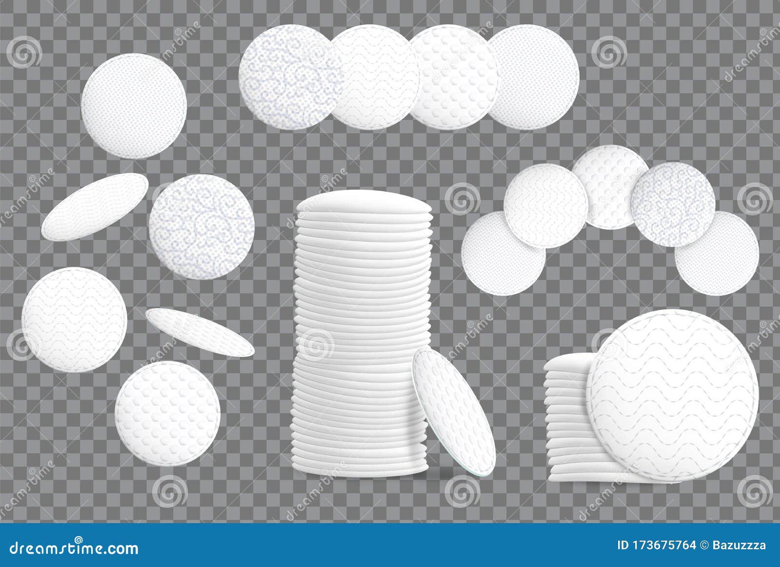 Download Cosmetic Cotton Pads Mockup Set, Vector Isolated ...