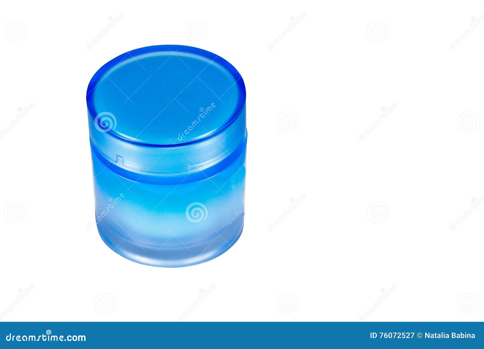 Cosmetic Cream in Blue Jar Isolated on White Background Stock Image