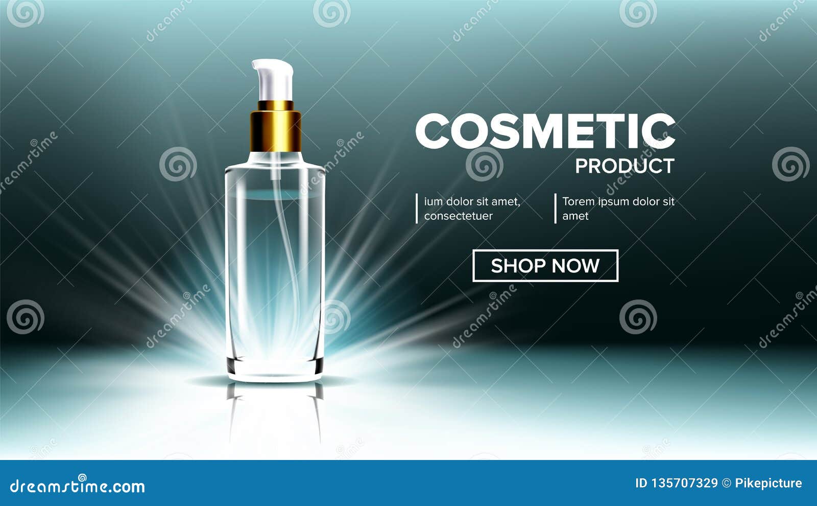 Cosmetic Glass Branding Background Vector. Spa, Makeup ...