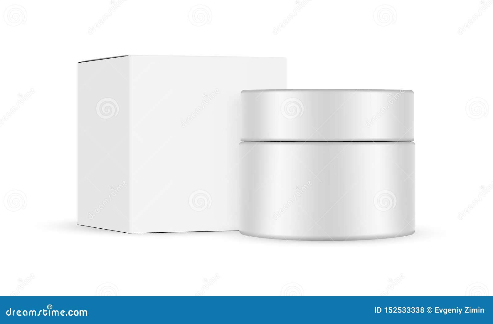 Download Cosmetic Jar And Square Box Mockup Isolated Stock Illustration - Illustration of cream ...