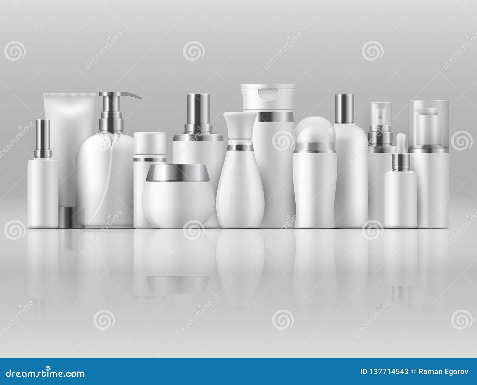 Download Cosmetic Product Package. Beauty Bottle Mockup White Blank Packaging Shampoo Lotion 3D Product ...