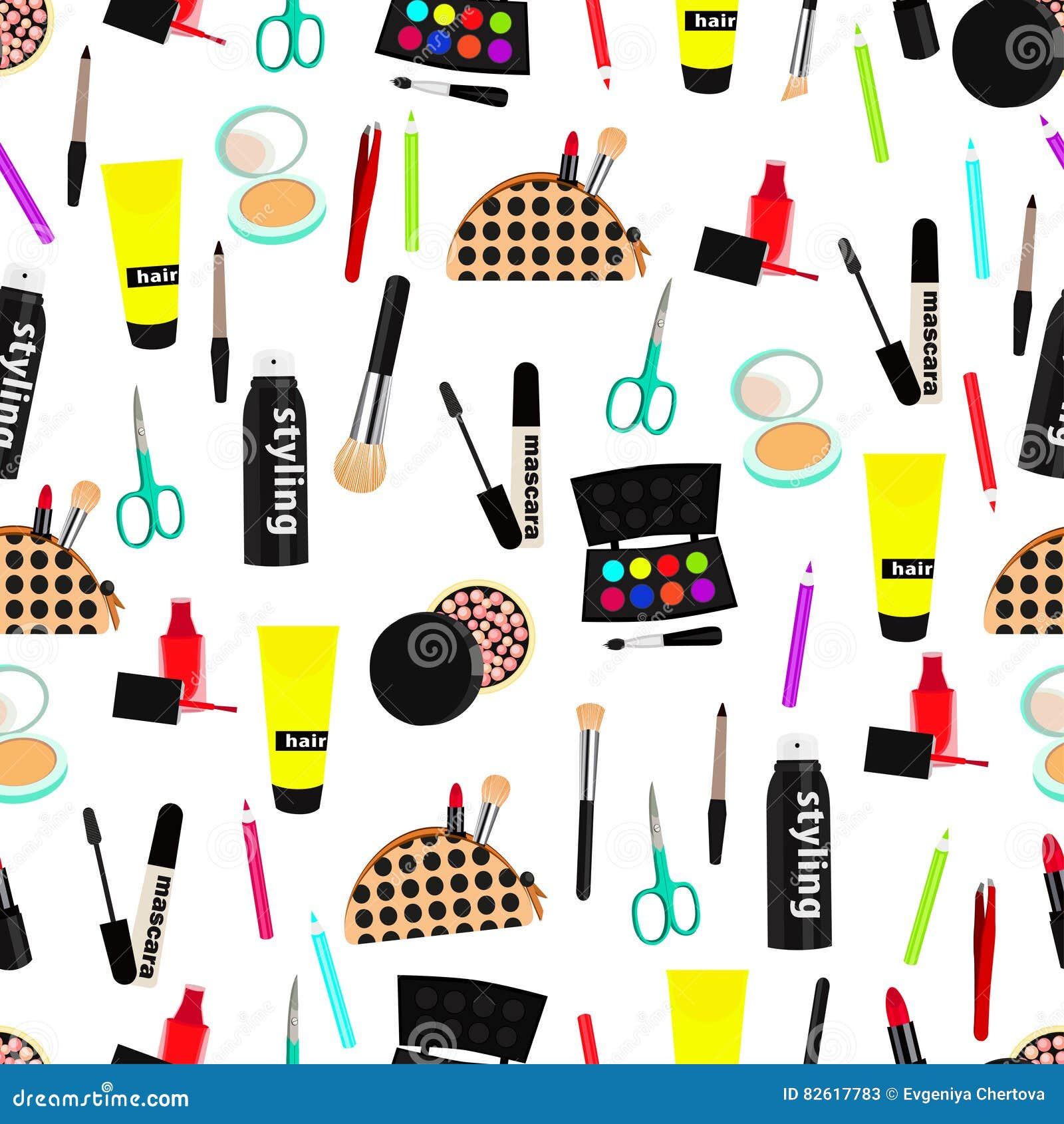 Cosmetic Seamless Pattern, Fashion Accessories Background. Stock Vector -  Illustration of bright, collection: 82617783