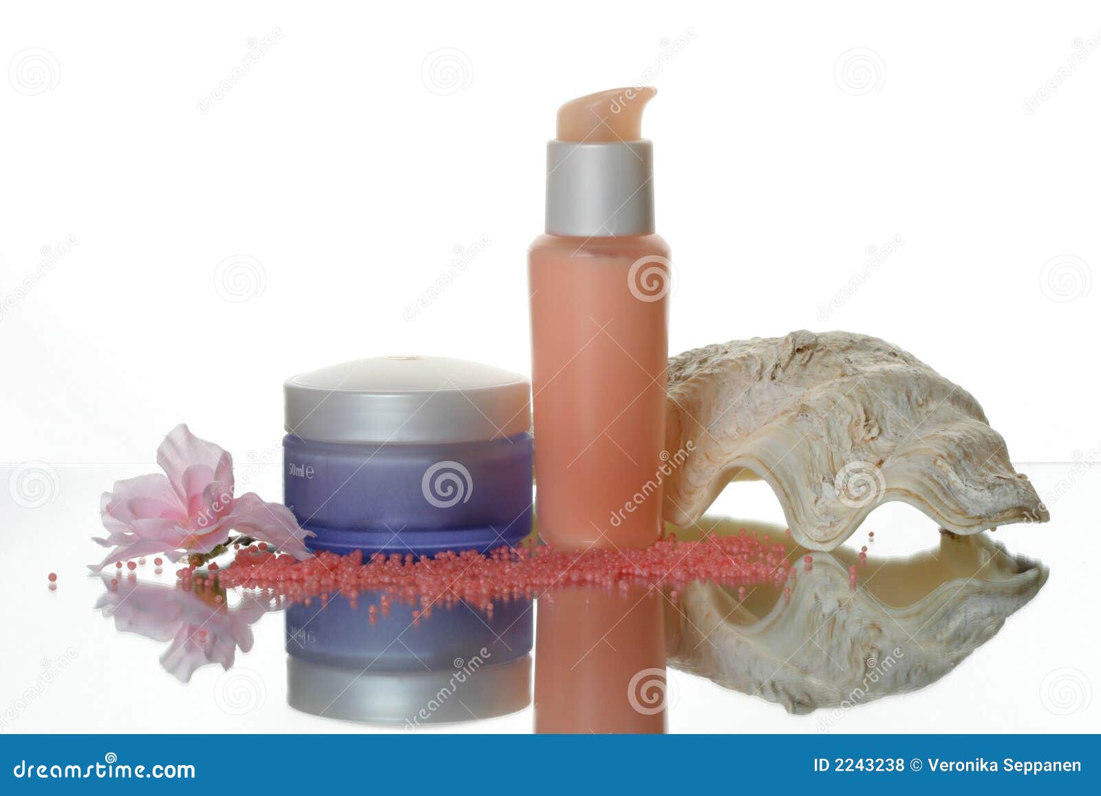 Cosmetic Set Lotion Bottles W Stock Photo Image of medicine, conch