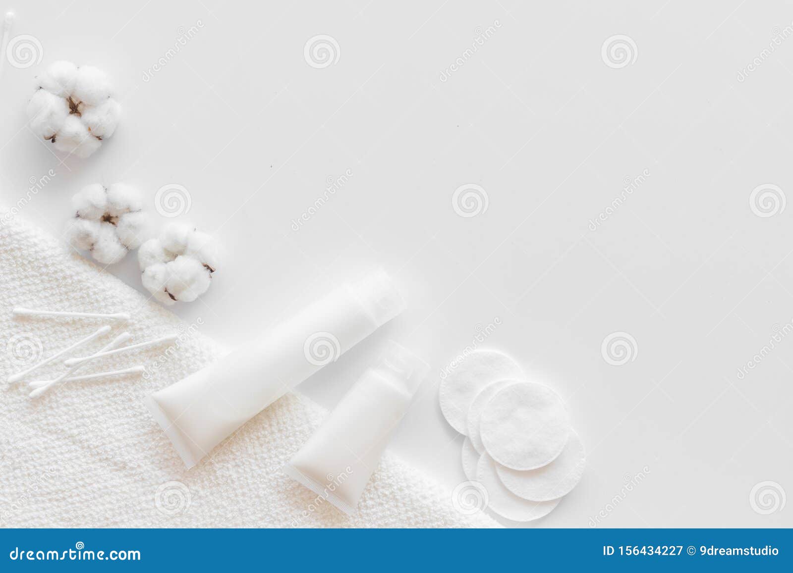 Download Hygiene Cotton Swabs, Pads And Cream For Pattern On White ...