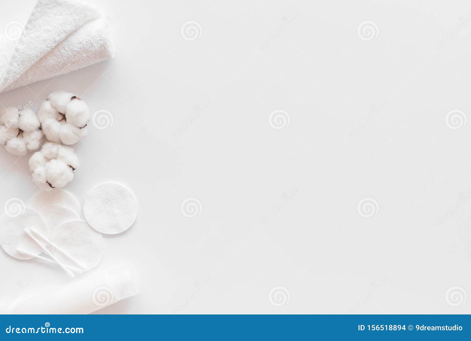 Download Hygiene Cotton Swabs, Pads And Cream For Pattern On White ...