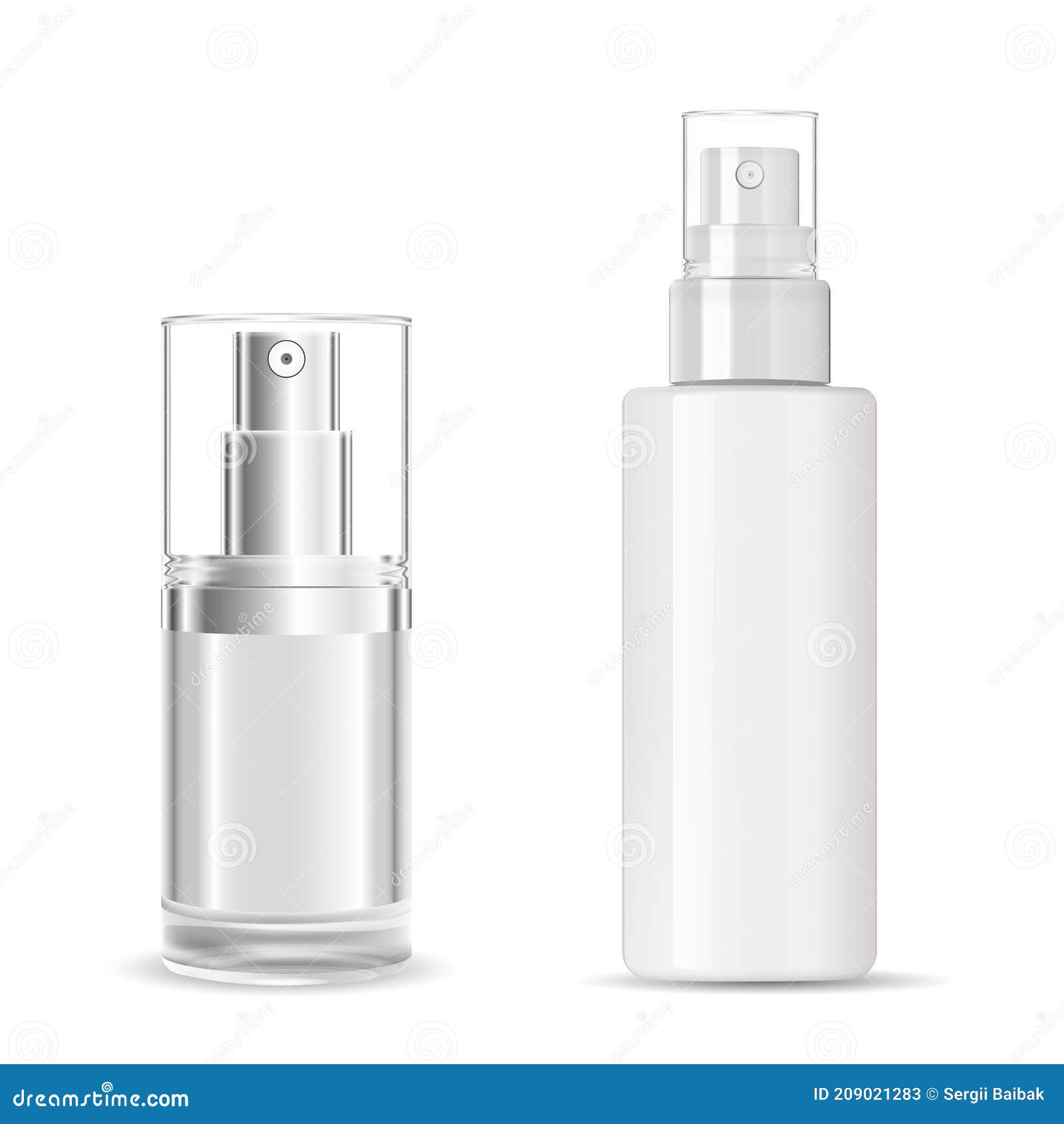 Download Cosmetic Spray Bottle Transparent Plastic Package Stock Vector Illustration Of White Shampoo 209021283