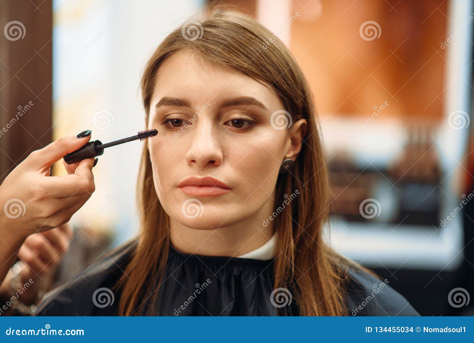 Cosmetician and Female Customer in Makeup Shop Stock Photo - Image of ...