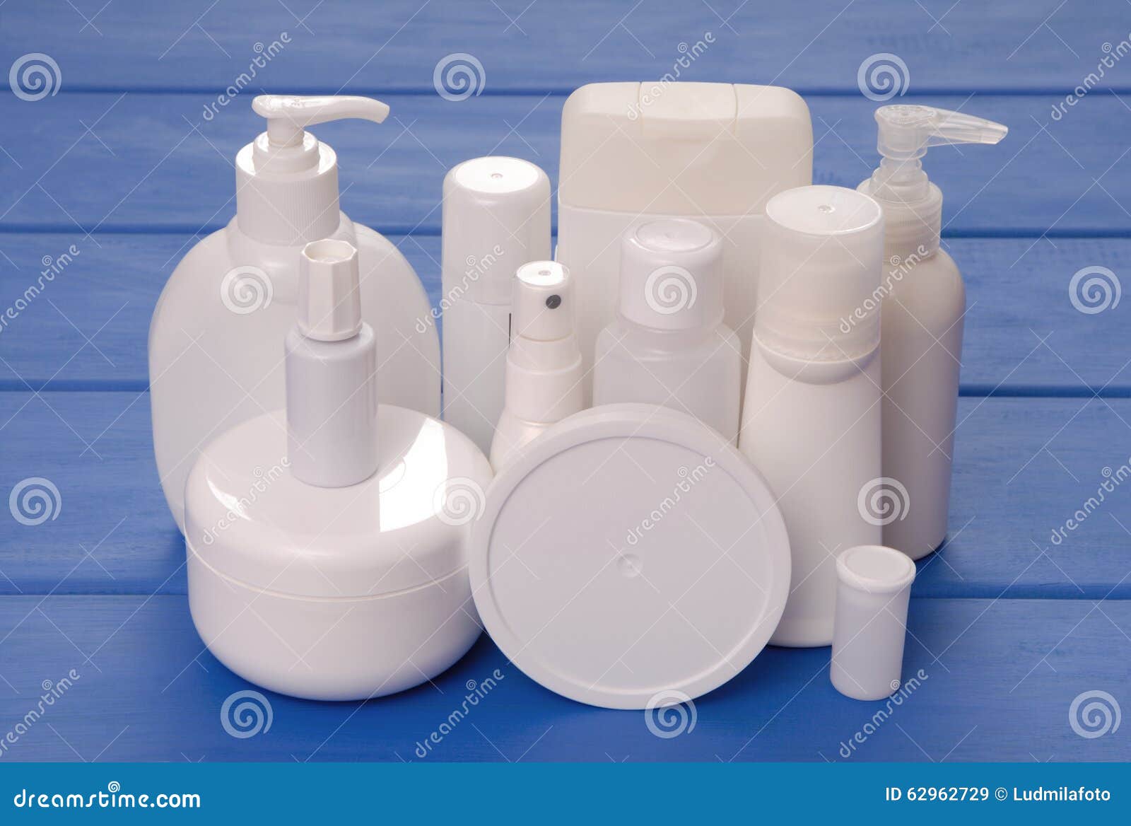 Cosmetics, Bottles and Jars Stock Image Image of bottle, cups 62962729