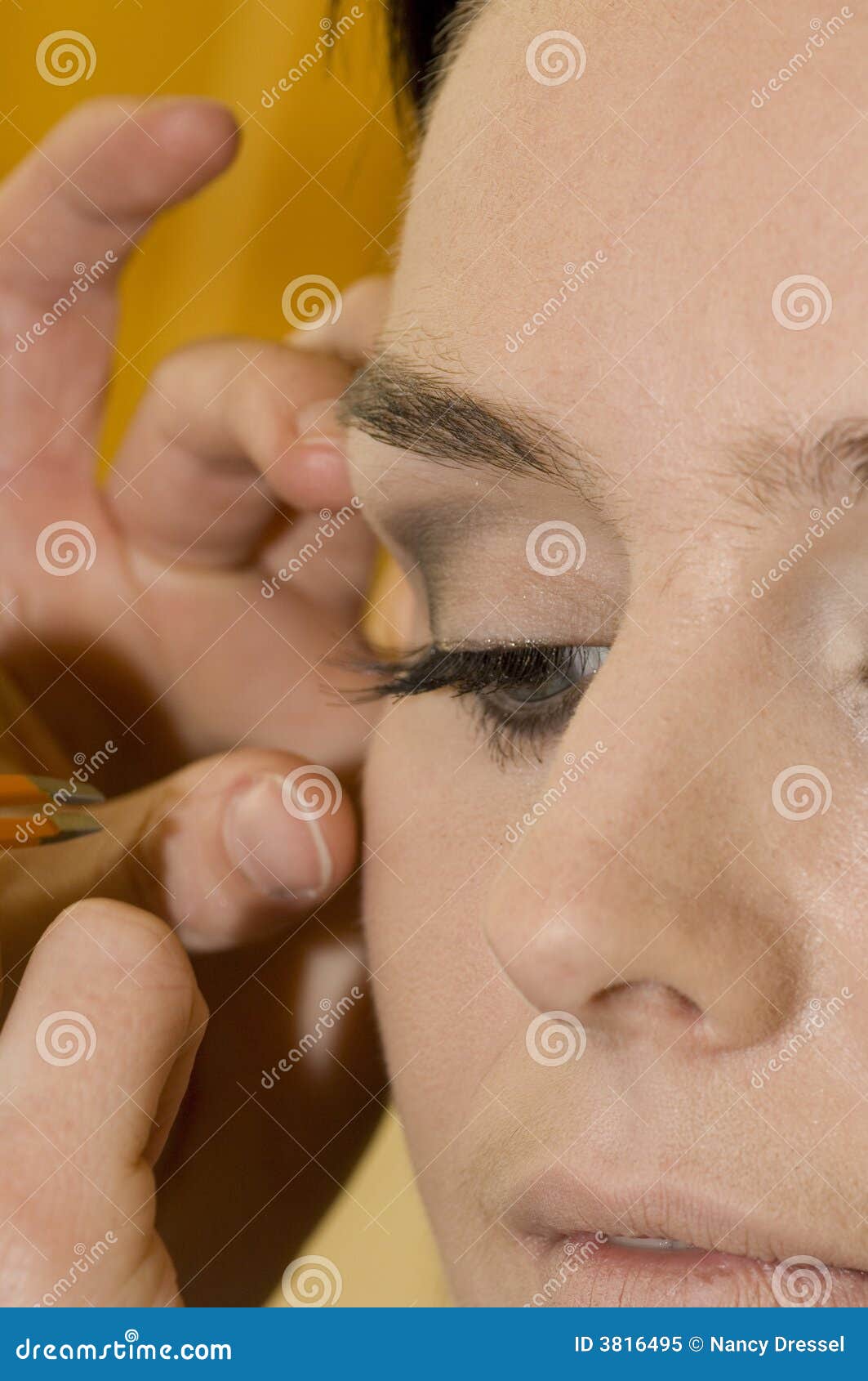 cosmetics on eyelashes