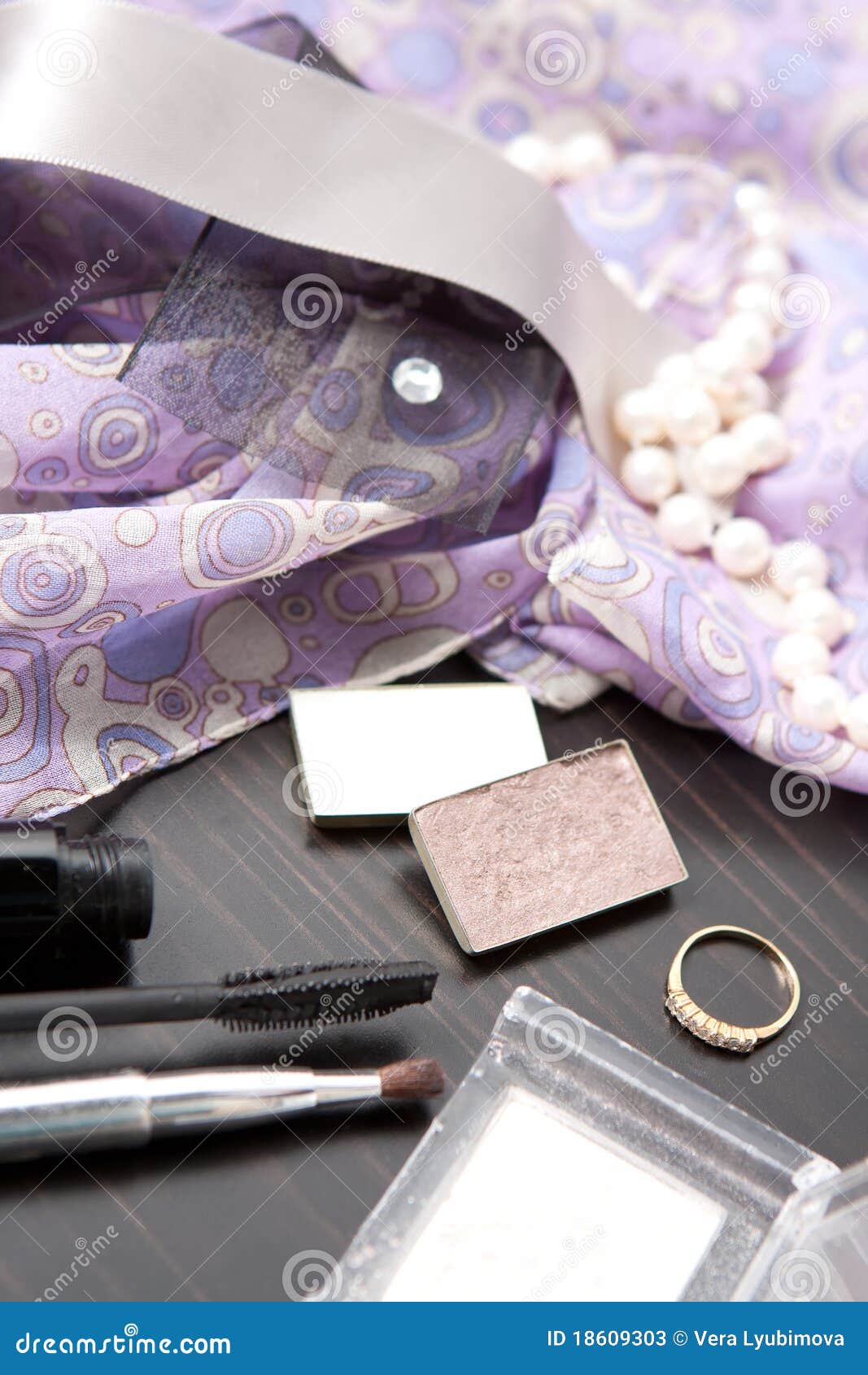 Cosmetics and jewelery stock image. Image of skincare 18609303