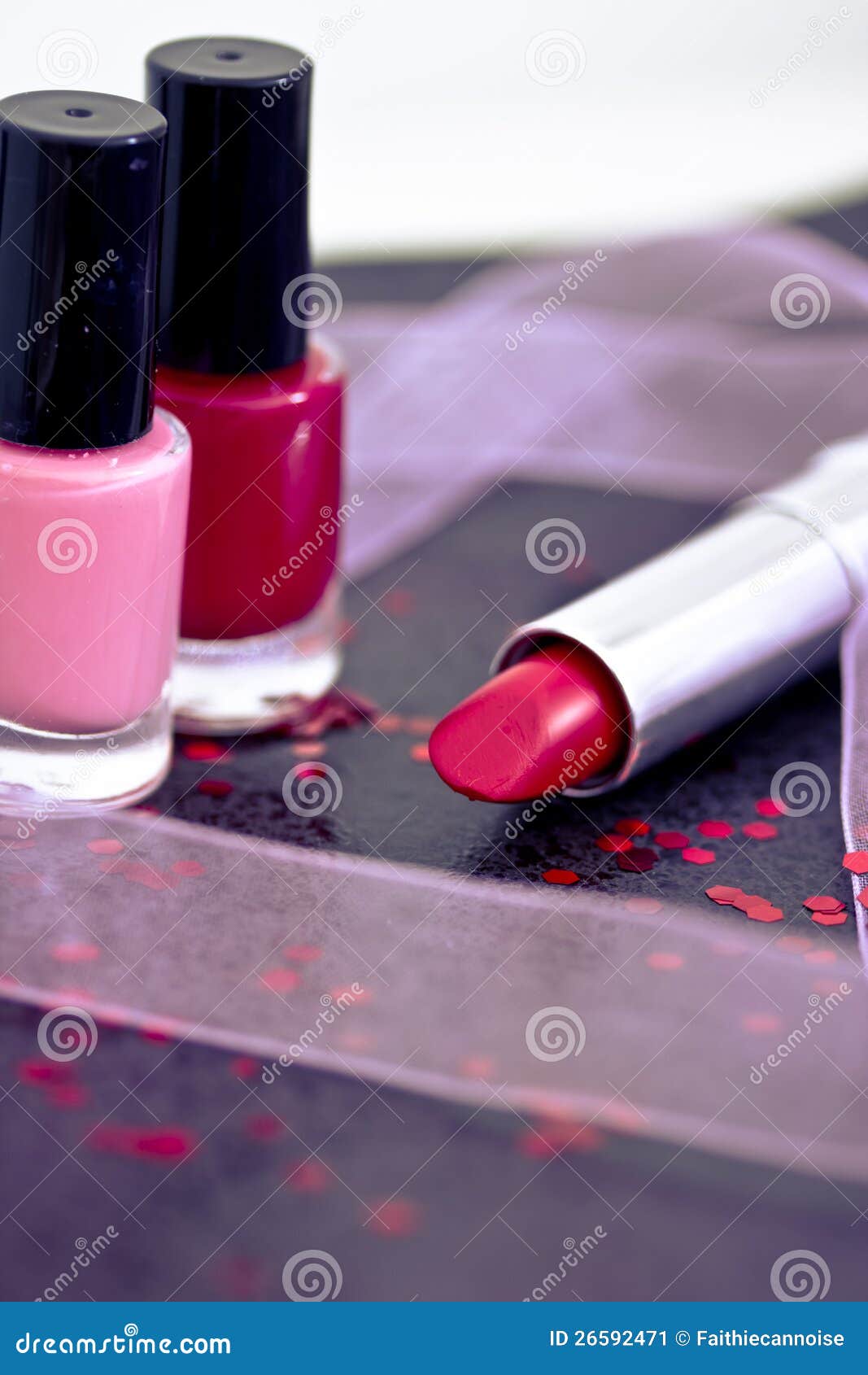 Cosmetics Lipsticks and Nail Polish Stock Image Image of shade