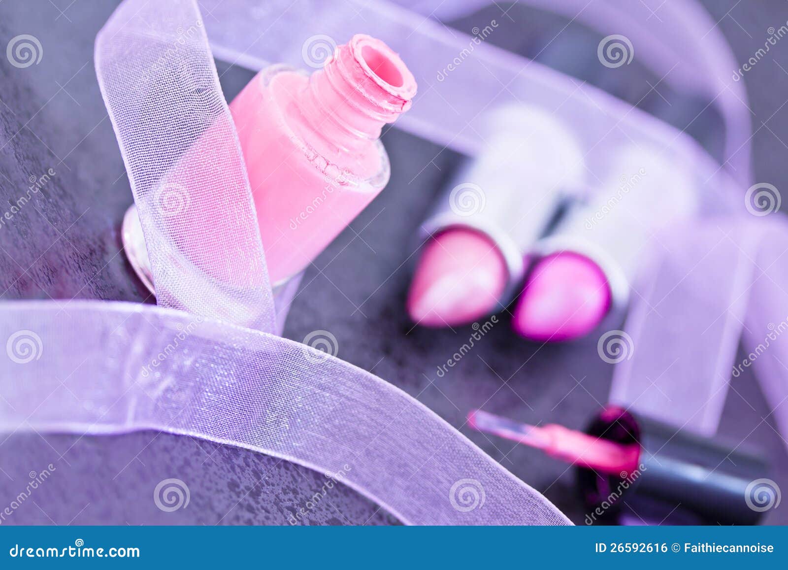 Cosmetics Lipsticks and Nail Polish Stock Photo Image of feminine