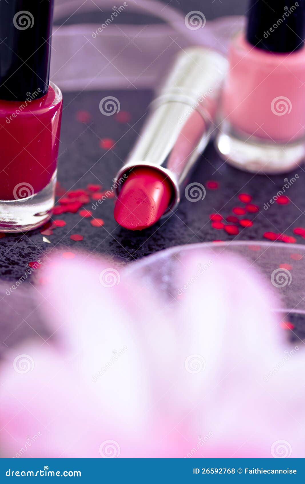 Cosmetics Lipsticks and Nail Polish Stock Photo Image of luxury