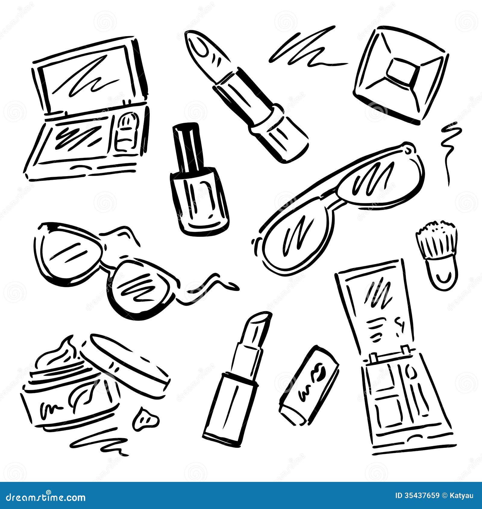 hair and makeup coloring pages - photo #7