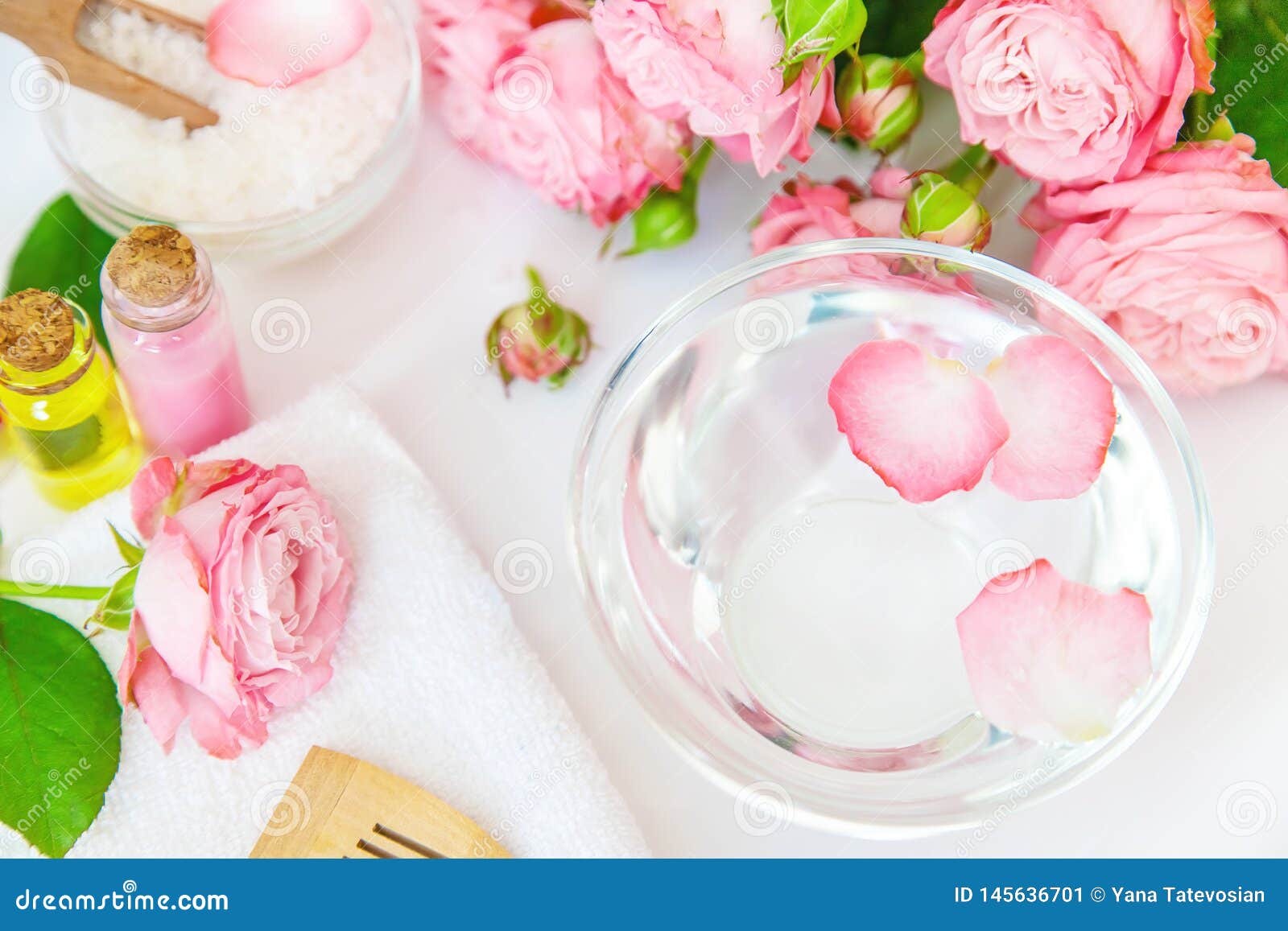 Cosmetics with Rose Flower Extract. Selective Focus Stock Image Image